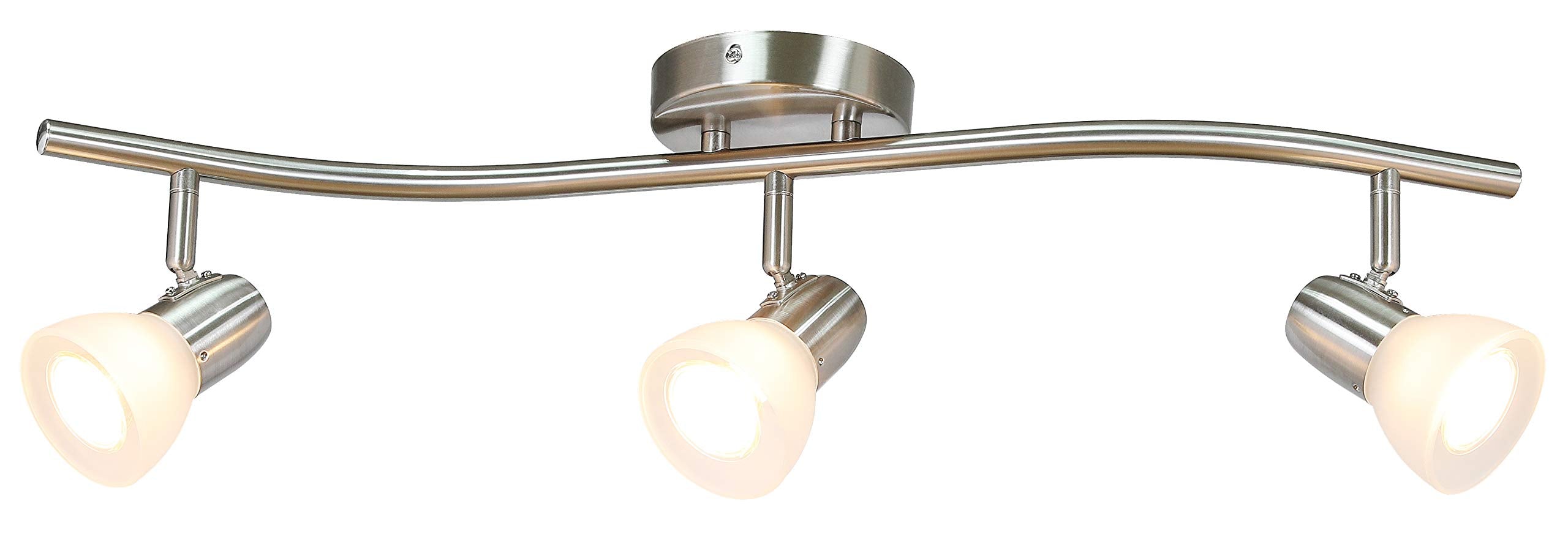 Track Light, 4 Light Kitchen Track Lighting, Modern S-Shaped Ceiling Track Light Bar Brushed Nickel Finish XB-TR1223-4-BN