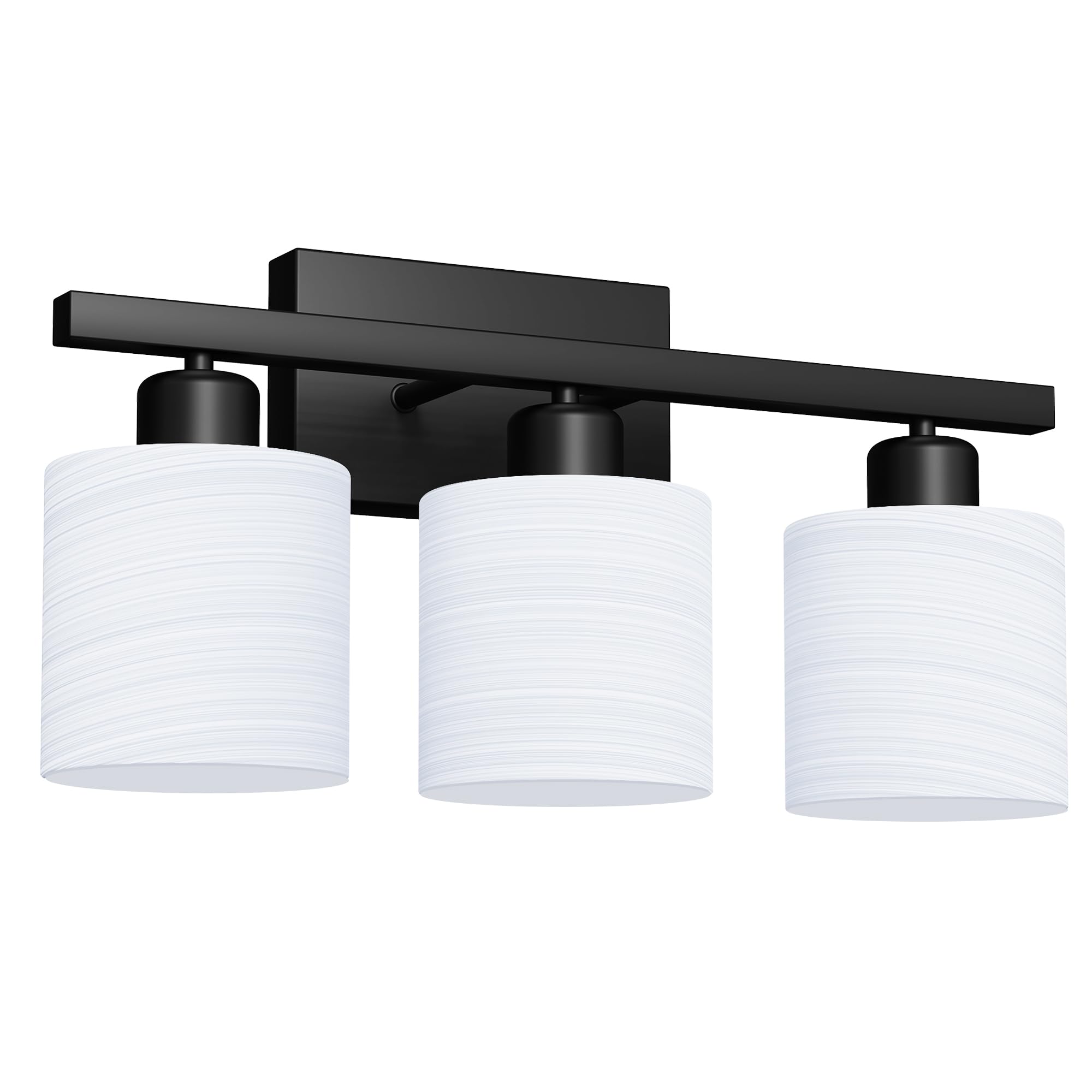 Bathroom Light Fixtures, Bathroom Lighting Fixtures Over Mirror, Classic Vanity Lights, Modern Bathroom Vanity Light with Textured Frosted Opal White Glass Shades, Brushed Nickel, 3-Light