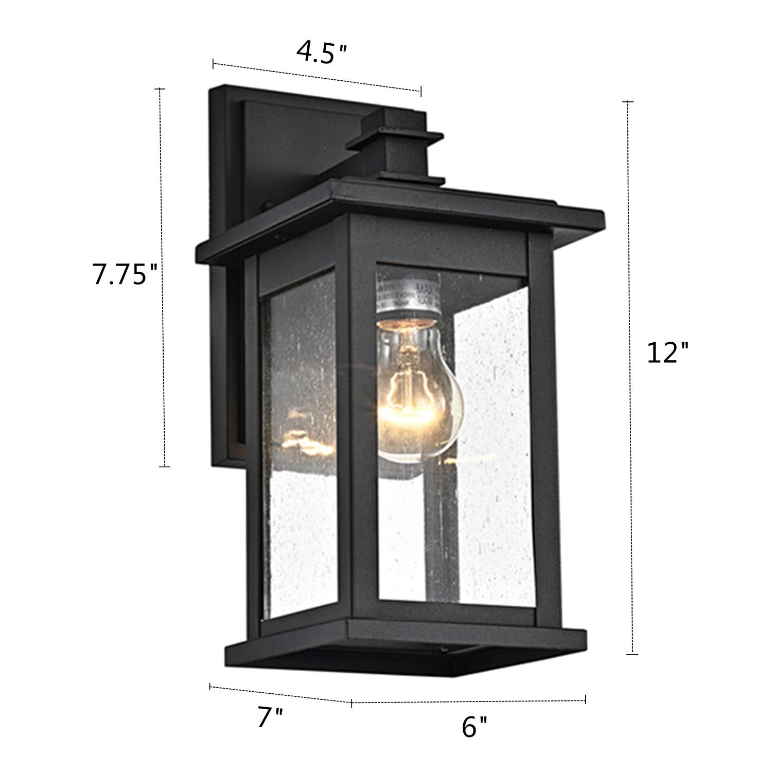 Outdoor Wall Sconce 2 Pack, 14.5 Inch Black Exterior Wall Mount Light Fixtures, Farmhouse Outside Lights for House, Garage, Porch, Patio, Yard, Hallway