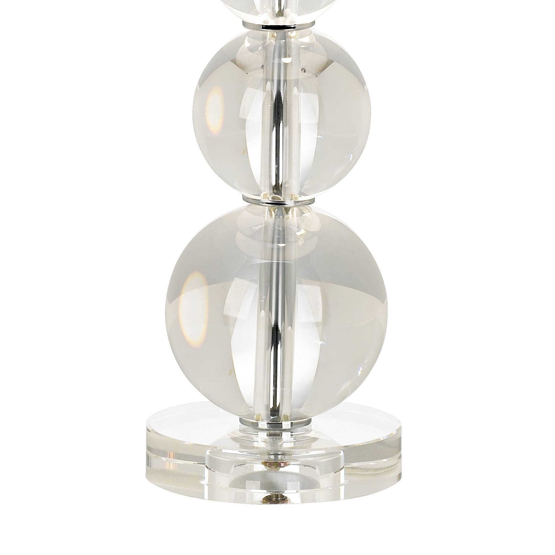 Full Spectrum Modern Glam Table Lamp 26 1/2" High Stacked Clear Crystal Spheres Glass White Tapered Drum Shade Decor for Bedroom Living Room House Home Bedside Nightstand Office Family