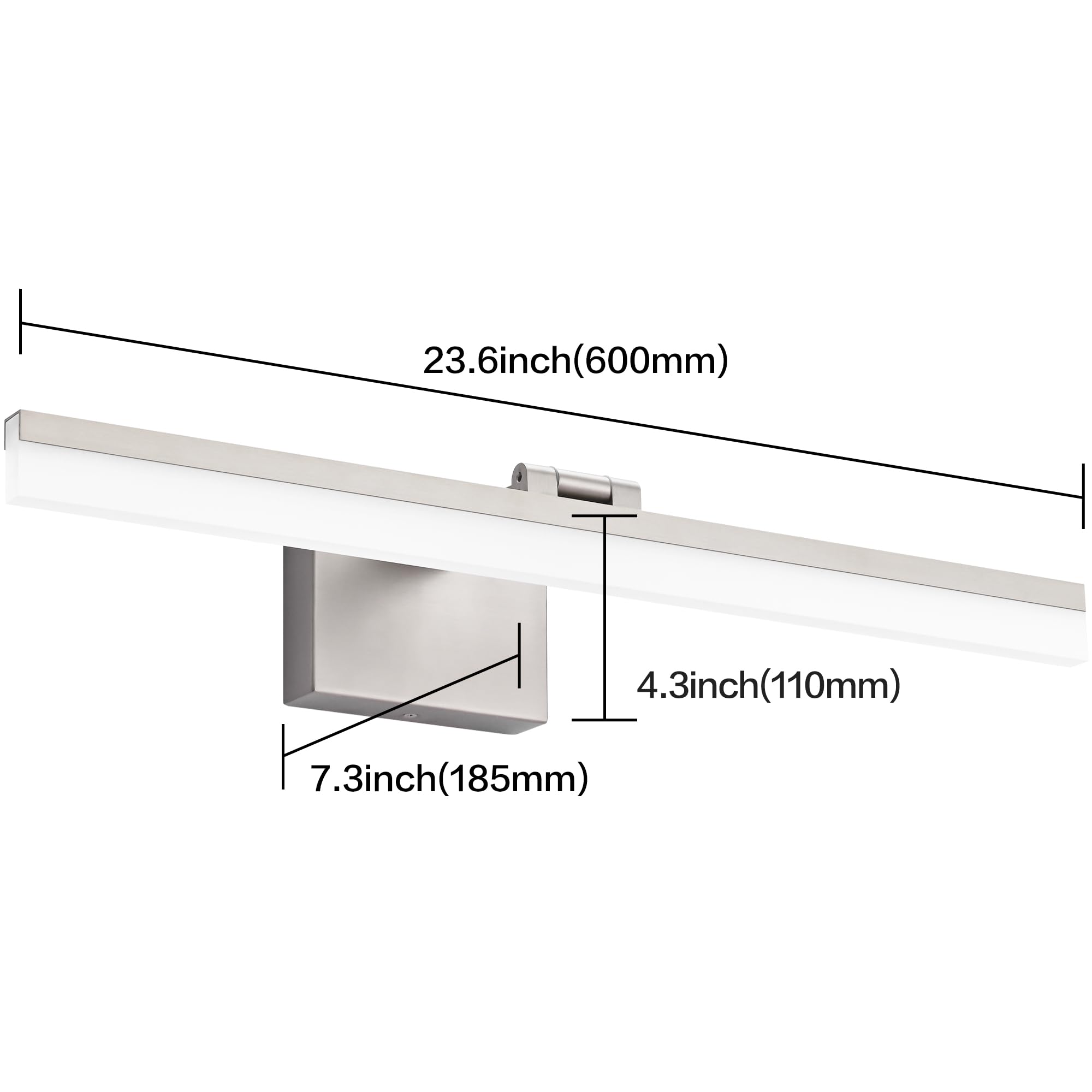 Dimmable Black Vanity Light Bar Lighting Fixtures Modern Bathroom Light Fixtures 6000K Rotatable White Aluminum LED Light