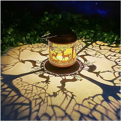 Hummingbird Solar Lanterns Outdoor Waterproof Hanging Solar Lights Hummingbird Gifts for Women Men Metal Bird Decorative LED Lanterns for Yard, Patio, Lawn, Tabletop, Pathway, Landscape, Garden Decor