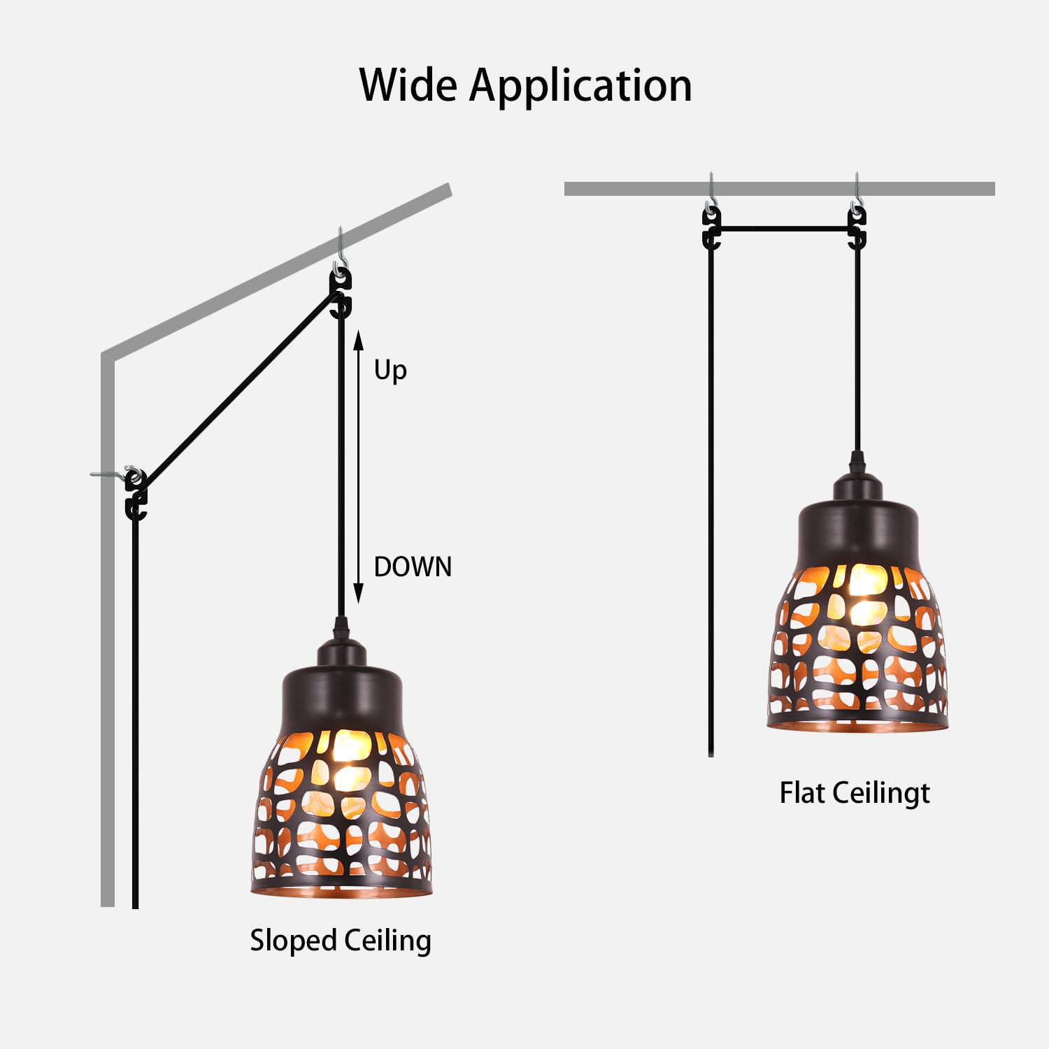 Pendant Light Industrial Vintage Pendant Lamp Retro Farmhouse Ceiling Hanging Light Fixture Black Metal Creative Geometric Diamond Shade Pendant Lighting for Kitchen Island