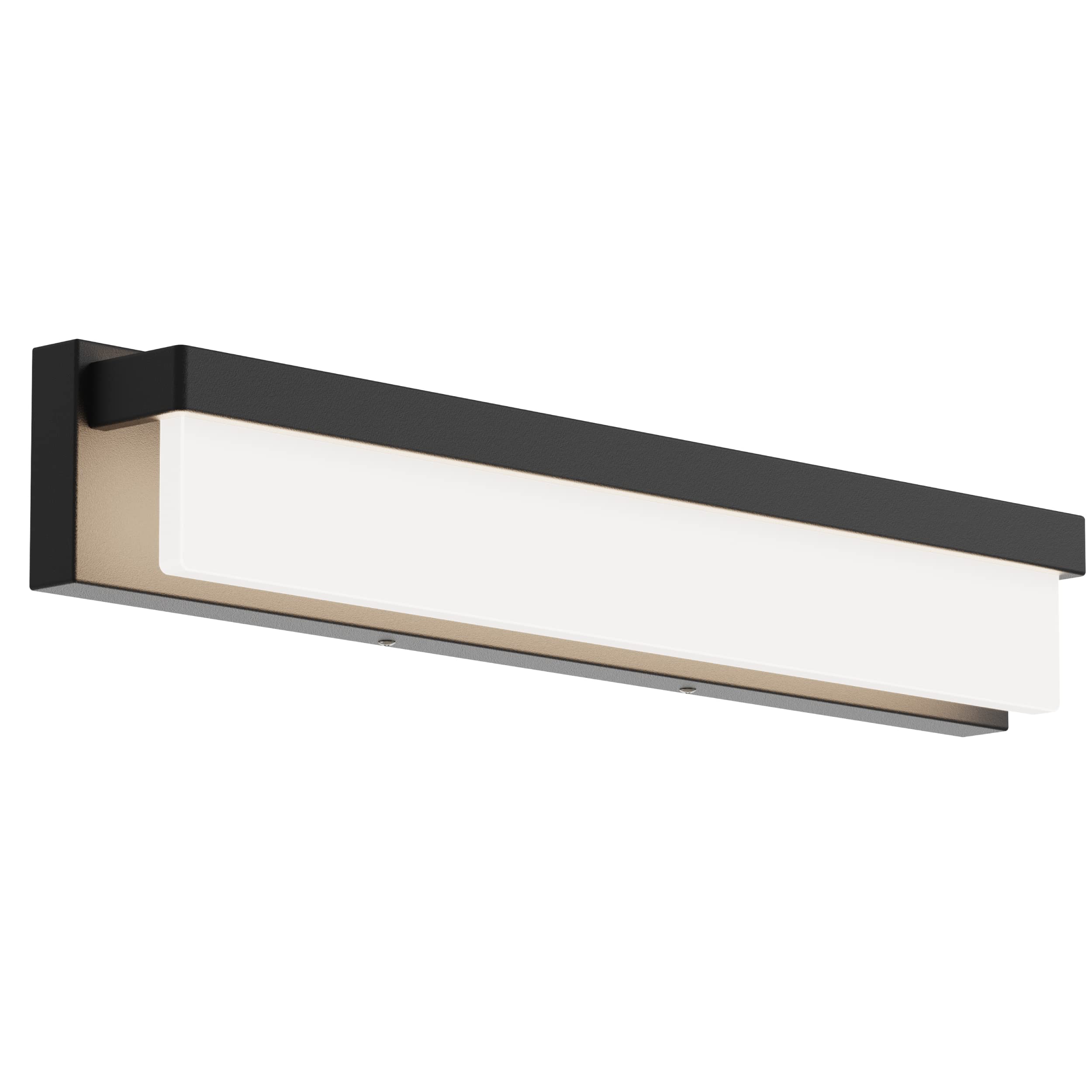 LED Bathroom Vanity Light Fixture Over Mirror 24.4 inch Modern Rectangle Black Matte Metal Lighting Bar 4000K Daylight Wall Sconce (Black)