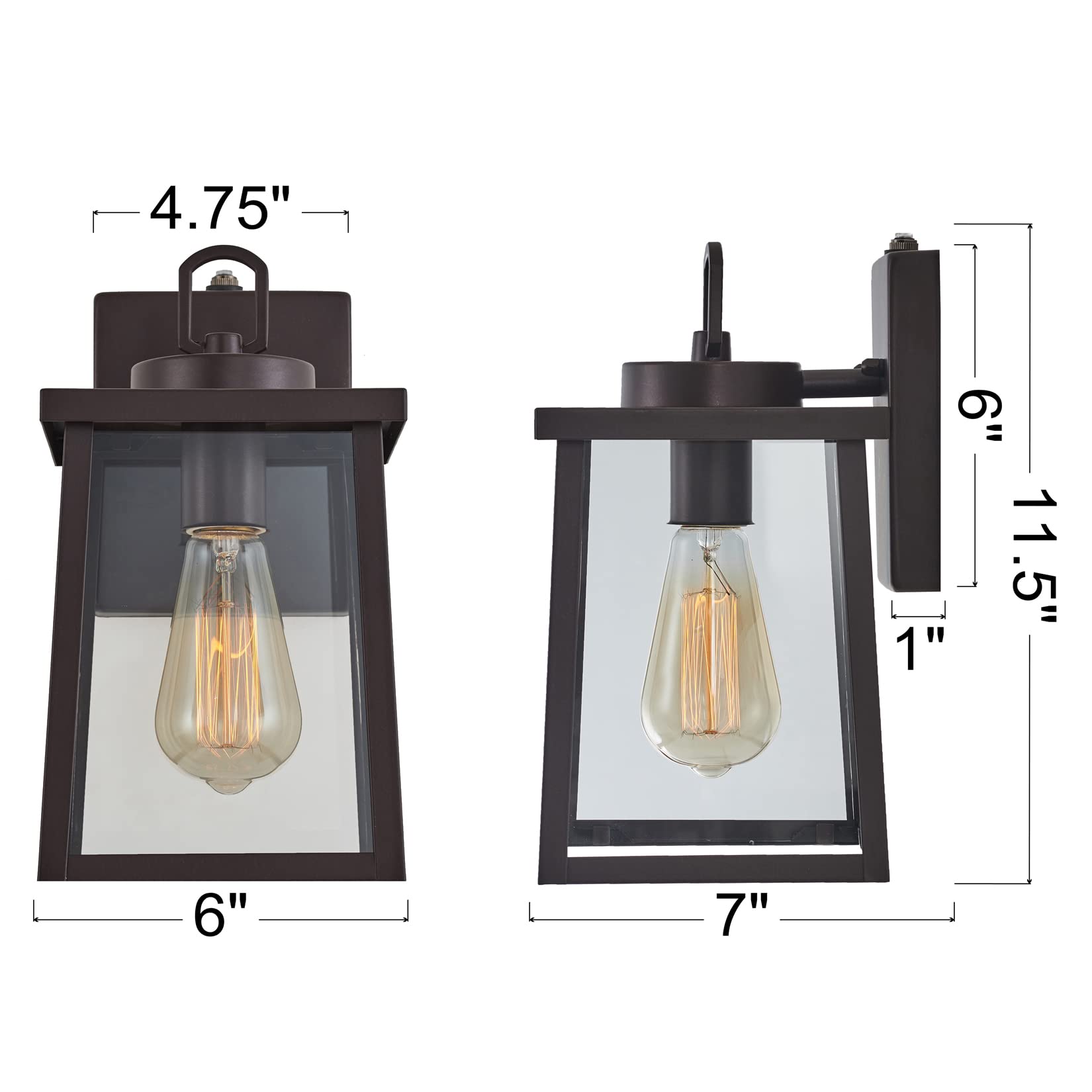 Porch Light Fixture, Oil Rubbed Bronze Outdoor Wall Sconce,13.25" Farmhouse Porch Light with Clear Seedy Glass for Garage, Patio, Porch, Doorway, Entryway.