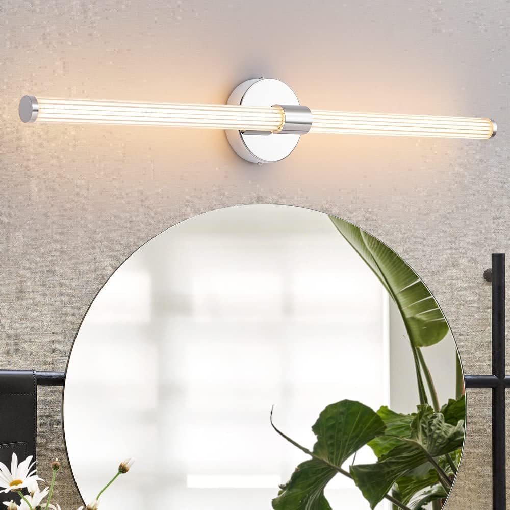 LED Bathroom Light Fixtures Gold Bathroom Vanity Lights Over Mirror 360° Full Lighting Dimmable LED 22 inch Vanity Light Bar Modern Wall Sconce Warm Light for Bedroom Living Room