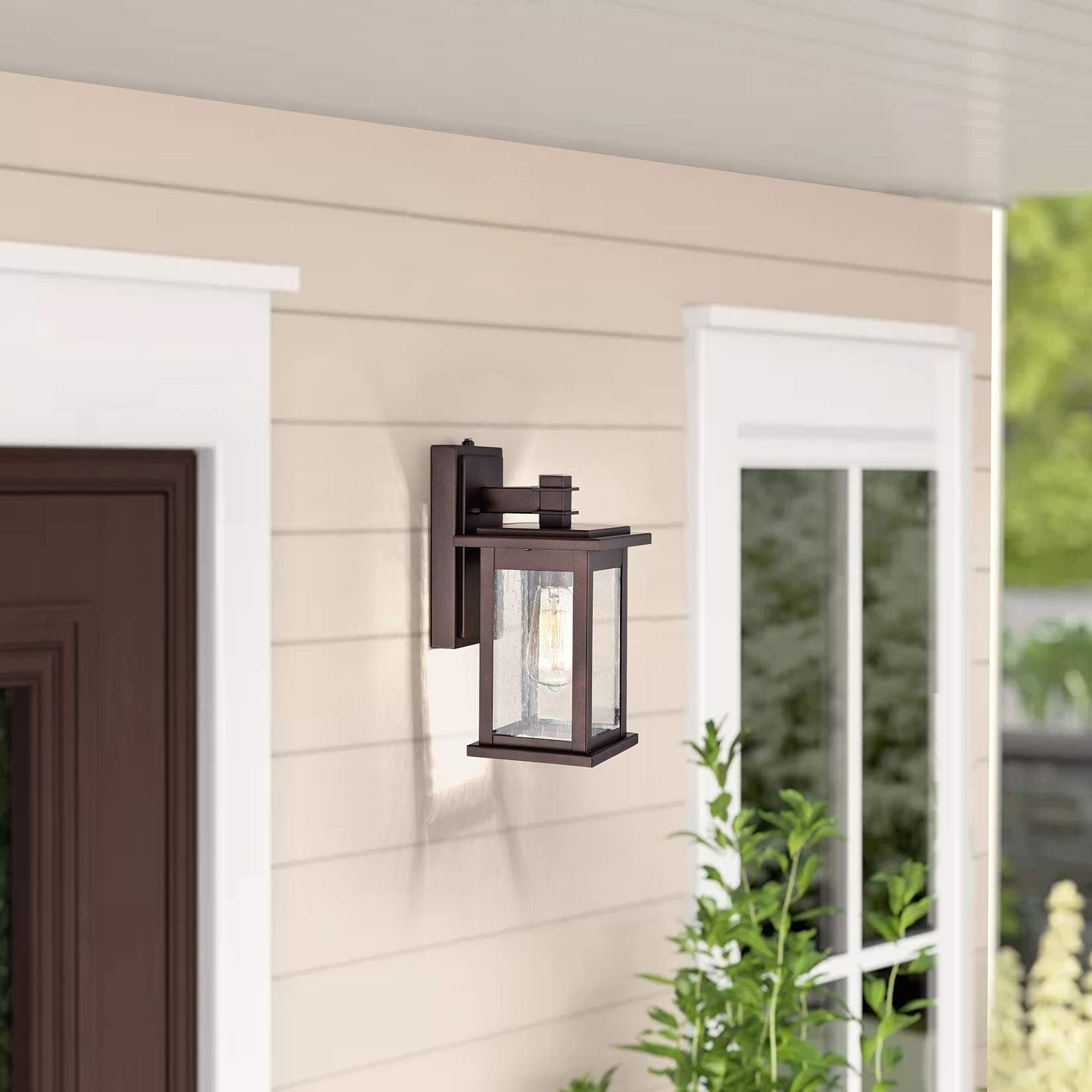 Outdoor Wall Sconce 2 Pack, 14.5 Inch Black Exterior Wall Mount Light Fixtures, Farmhouse Outside Lights for House, Garage, Porch, Patio, Yard, Hallway