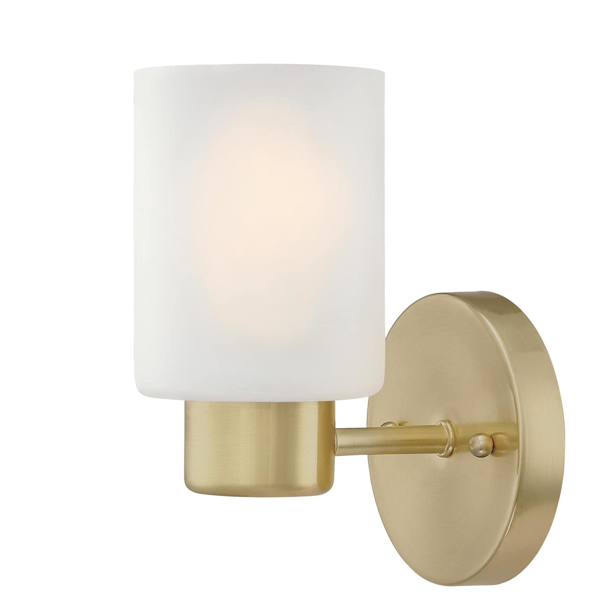 One-Light Indoor Wall Fixture, Brushed Nickel Finish with Frosted Seeded Glass