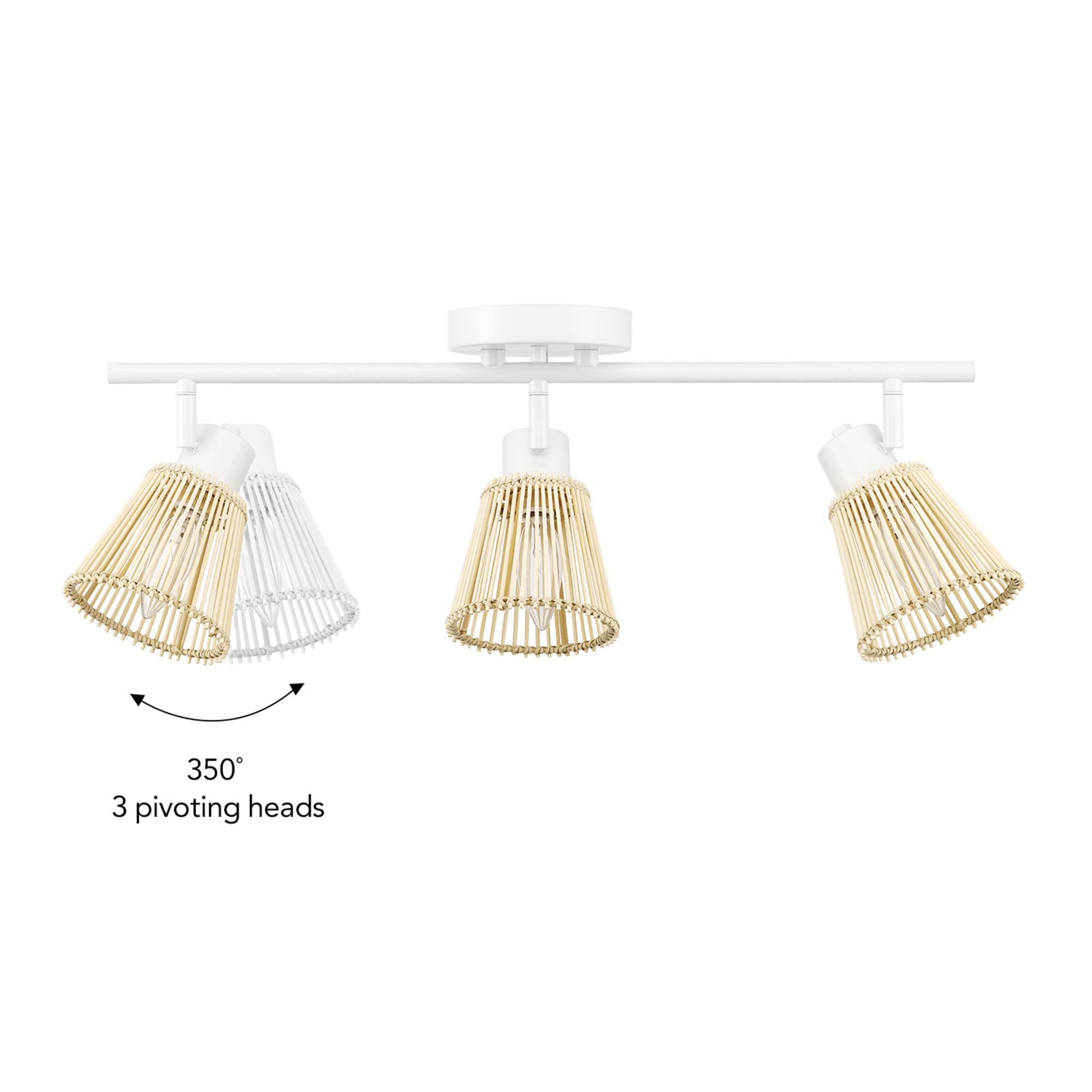 3-Light Track Lighting, Brushed Nickel, Clear Glass Shades, Silver, Bulb Not Included