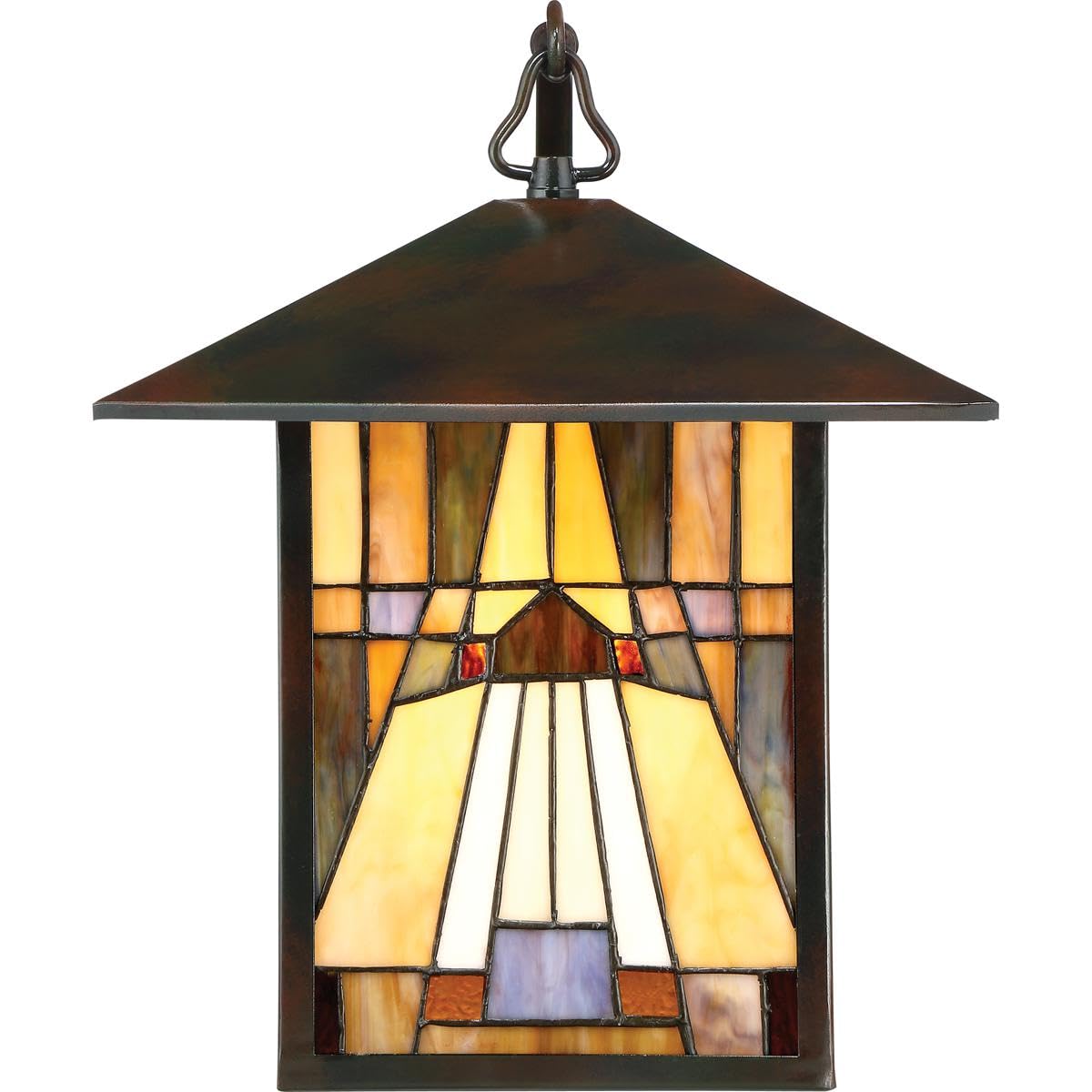 Classic Geometric Handcrafted Mission Outdoor Wall Sconce, 1-Light 100 Watt, 11" H x 7" W, Valiant Bronze