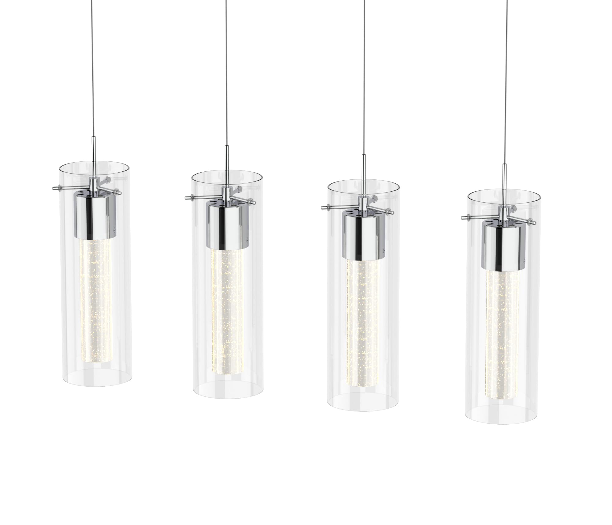 5-Light Chandelier Pendant Ceiling Light, Integrated Led and Bubble Glass, for Kitchen Island, Hallway, Entryway, Passway, Dining Room, Bedroom, Balcony Living Room