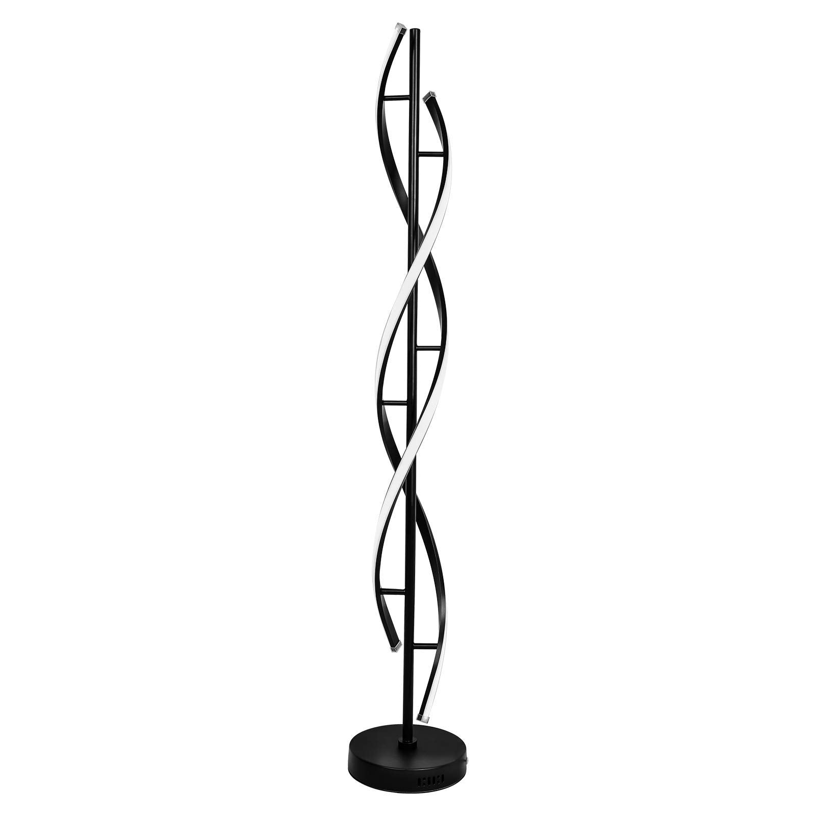 Modern Floor lamp 53 in,LCiWZ 35W Night Light Dimming Standing Lamp,Corner Spiral Floor Lamp with Remote Control,Eye-Caring Reading Light Very Suitable Black.