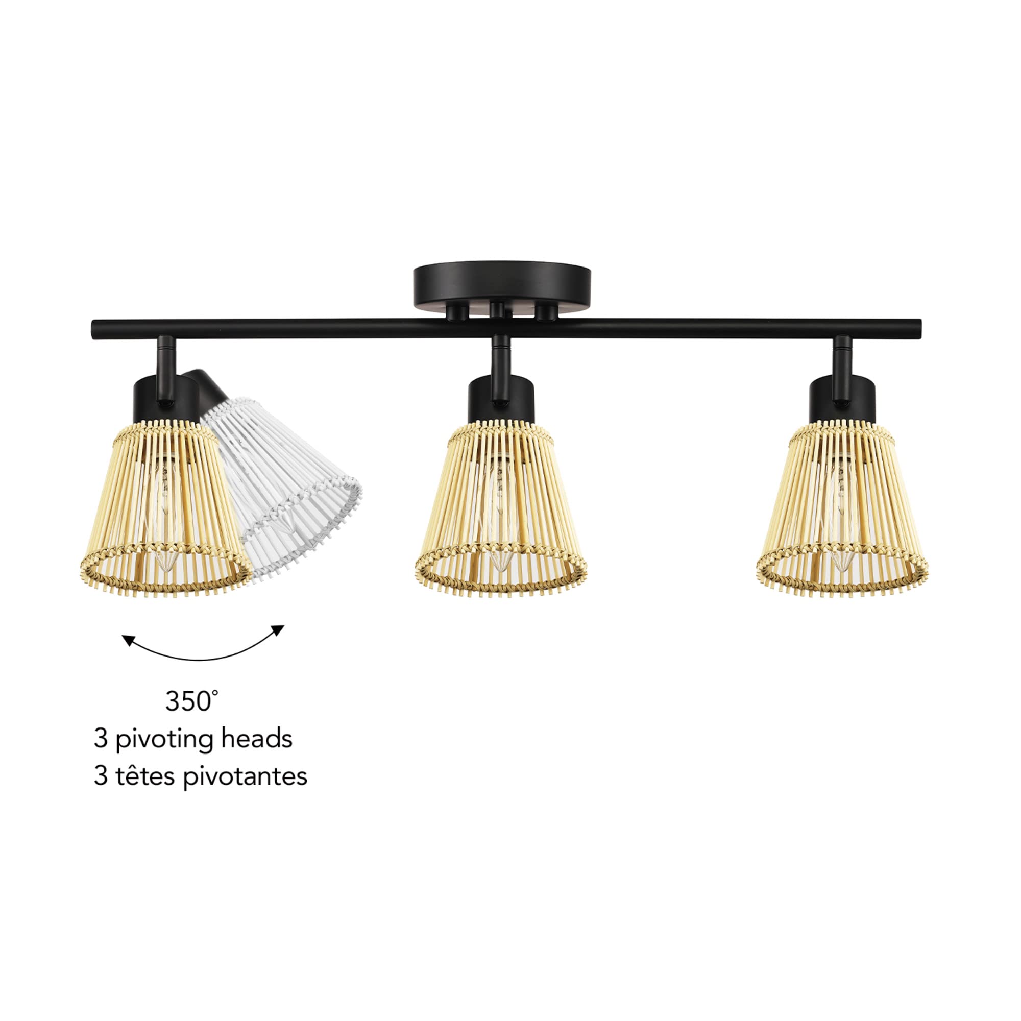 3-Light Track Lighting, Brushed Nickel, Clear Glass Shades, Silver, Bulb Not Included