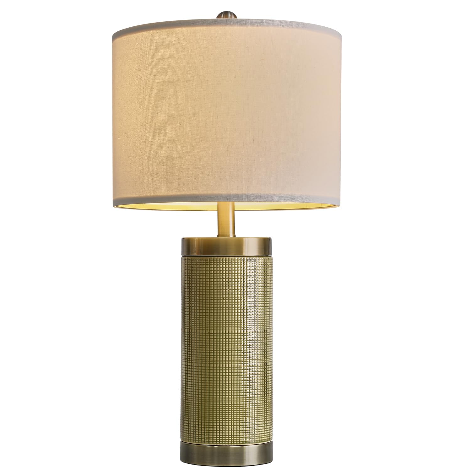 24.5" Modern Ceramic Light-Green Single Bedside Lamp for Bedroom Decor Farmhouse Table Lamp for Living Room Office Dorm