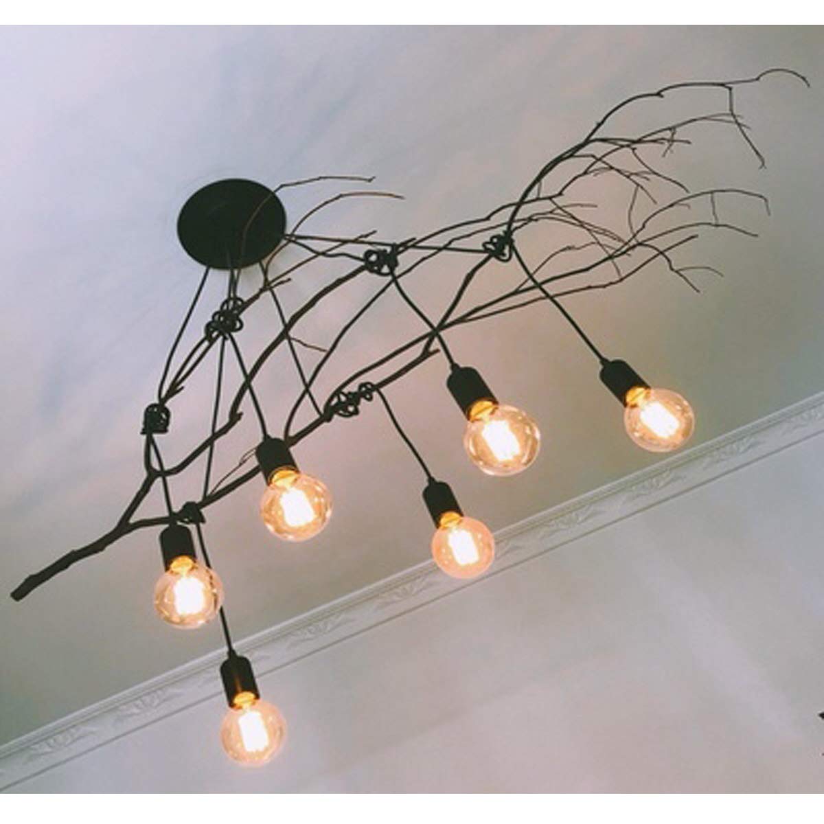 Classic Spider pendent Lamps, Ajustable DIY Ceiling Spider Light E27, Rustic Chandelier, Industrial Hanging Light Dining Hall Bedroom Hotel Decoration, 6 Arms(Each with 1.7m Wire)