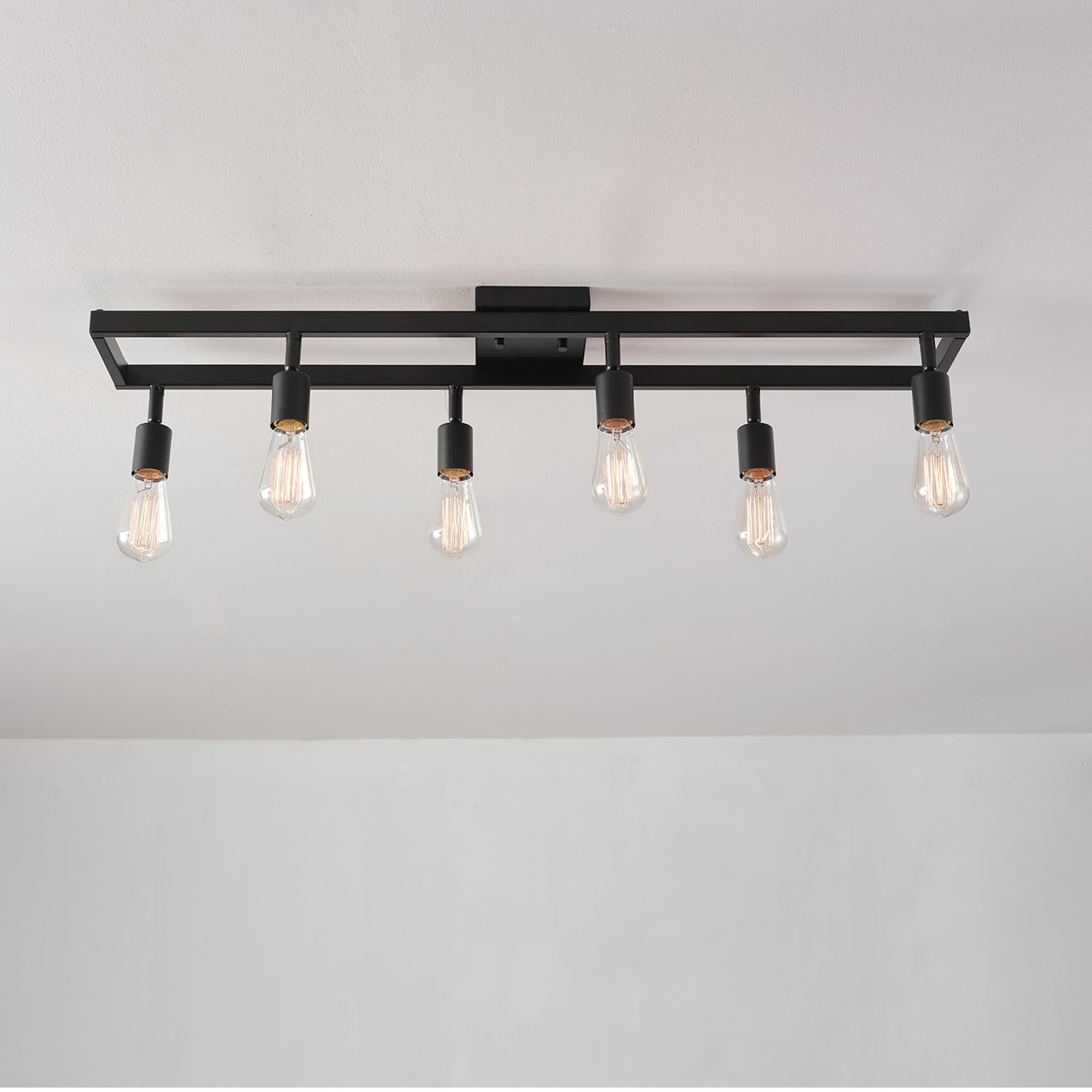 6-Light Track Lighting, Matte Black, Bulb Not Included