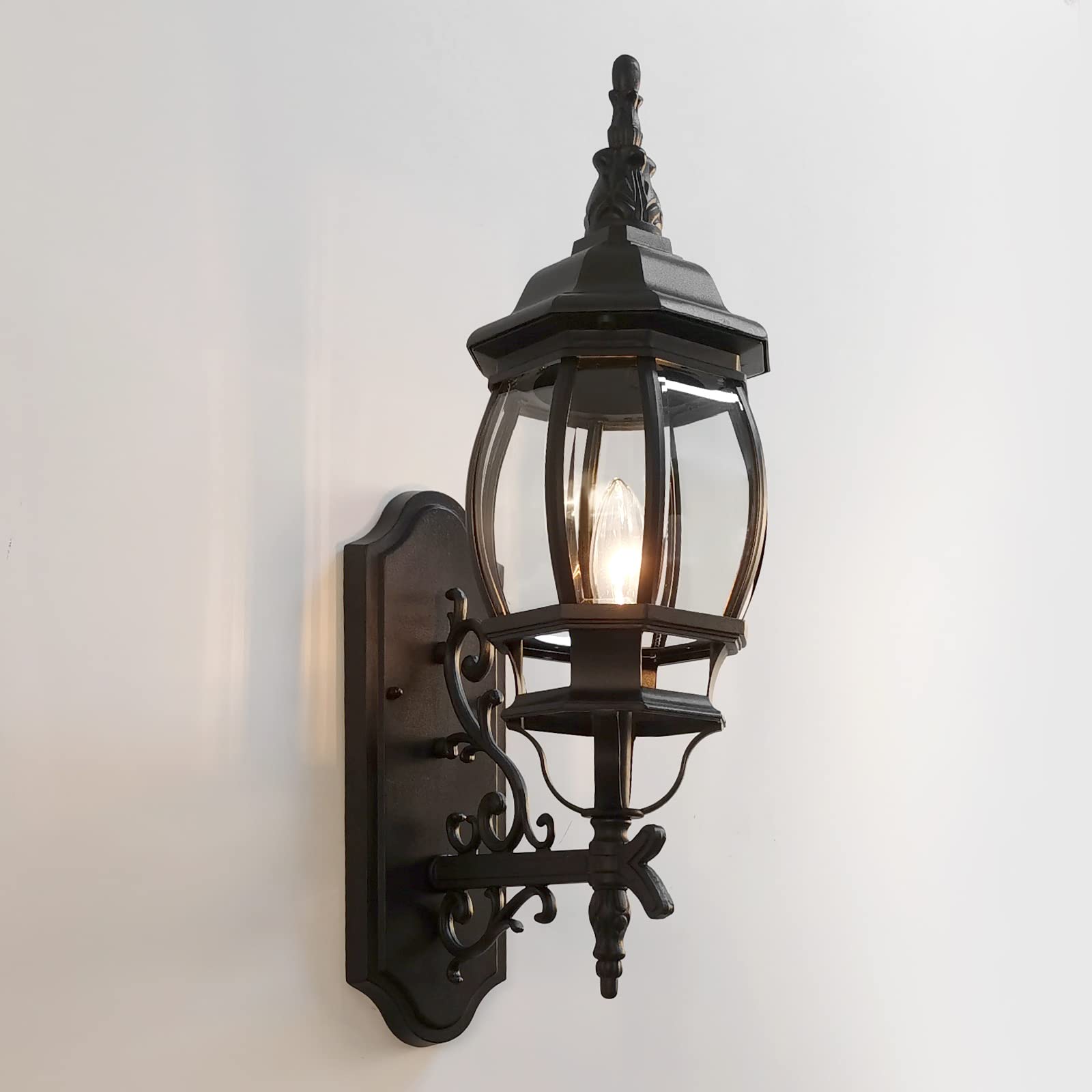 White Outdoor Wall Lantern, Wall Sconce Outside Light Fixtures for Porch Exterior Wall Lantern Waterproof Sconce Lights Wall Lights for Living Room