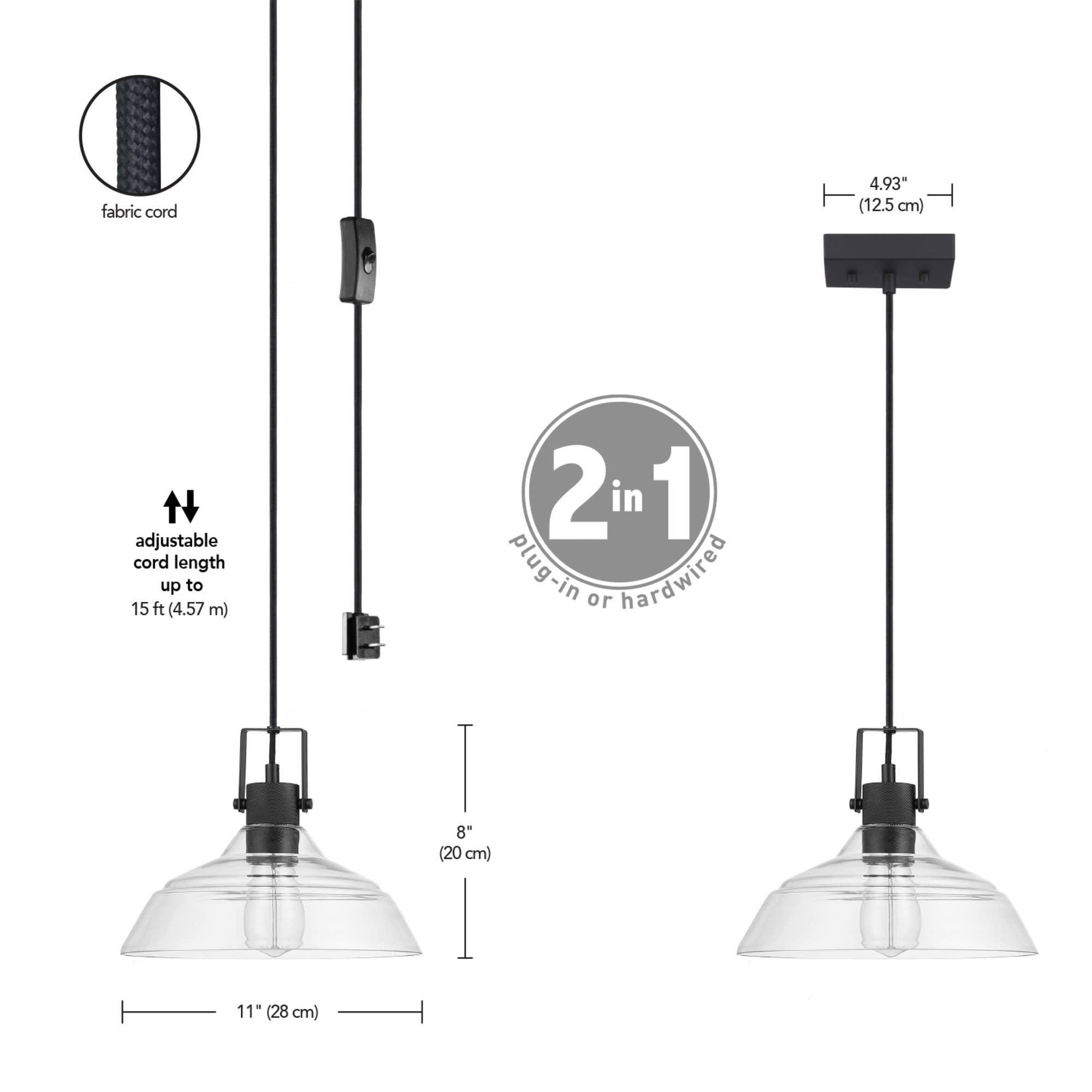 1-Light Outdoor Indoor Pendant Lighting, Matte Black, Textured Socket, Outdoor Lighting Modern, Outdoor Light Fixture, Porch Light, Kitchen Island, Bulb Not Included