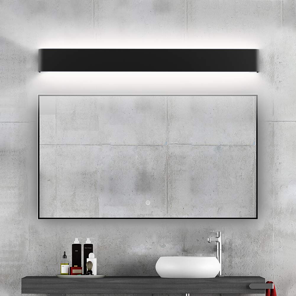 15.7in LED Modern Matte Black Wall Sconce 2-Pack Aluminum Indoor LED Up and Down Modern Bathroom Wall Lighting Fixtures 14W Warm White Light 3000K