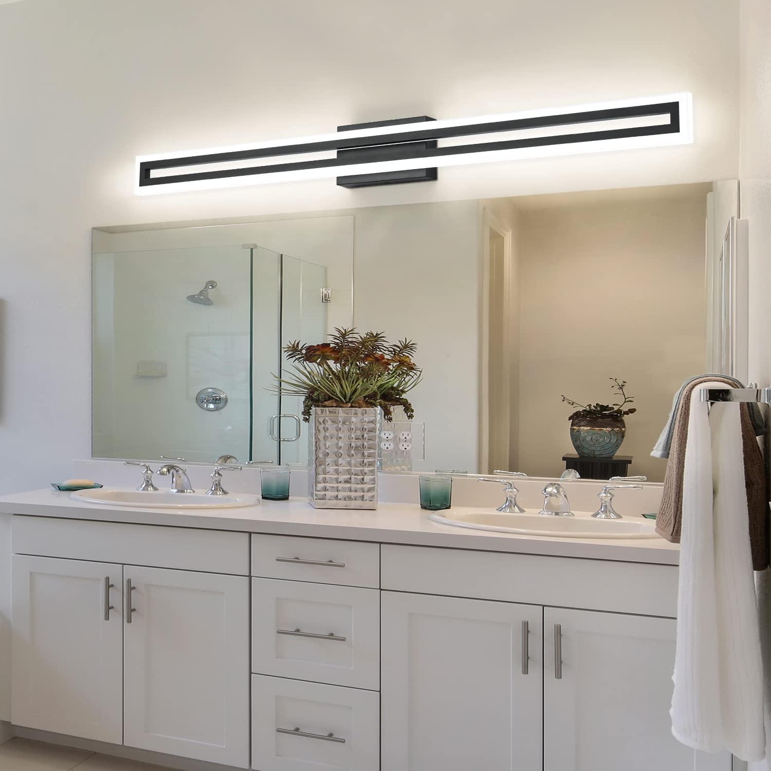 LED Vanity Light Bathroom Vanity Light,31.8 Inch Bathroom Lights Over Mirror 6000K Brushed Nickle