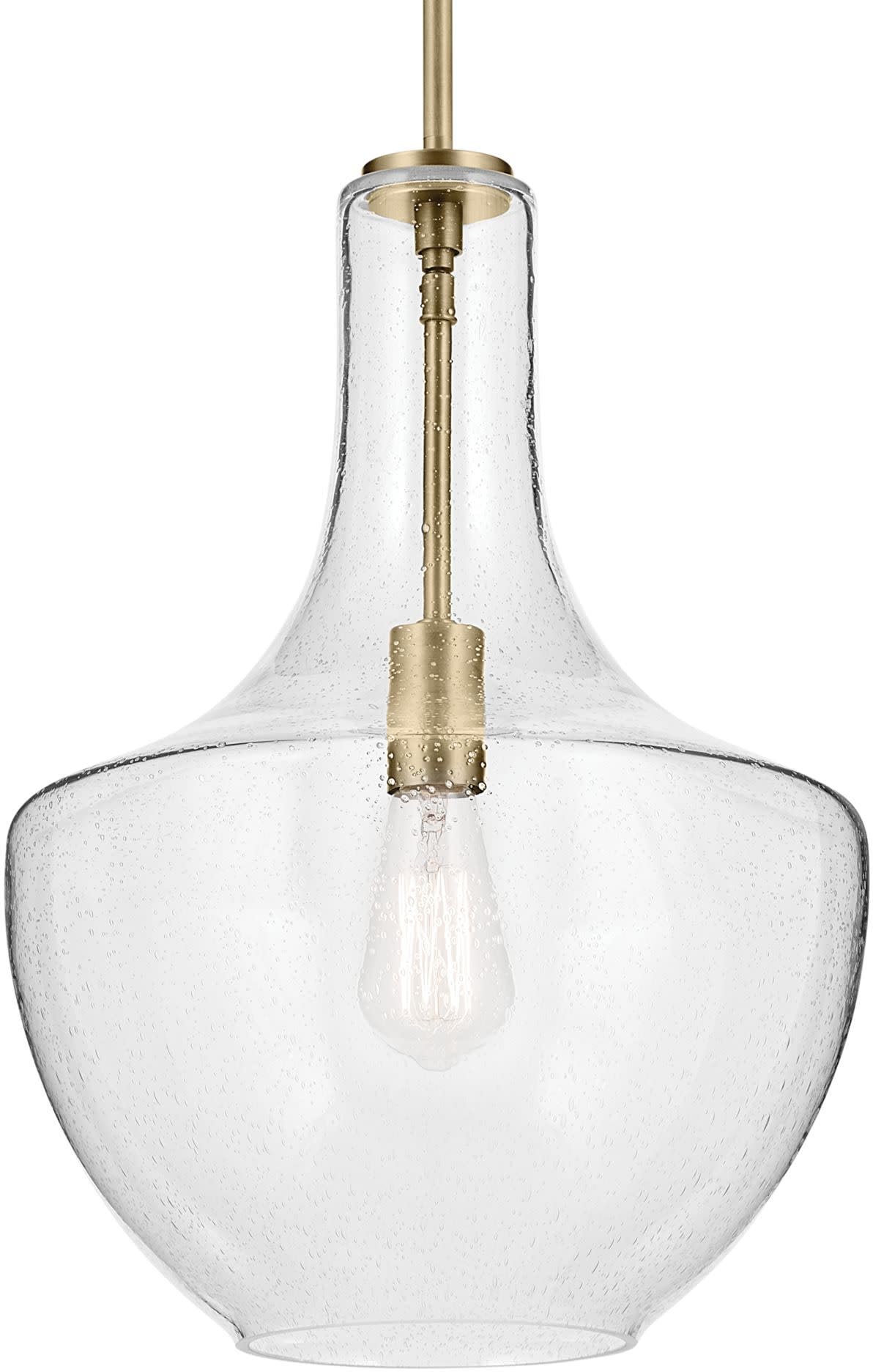 19.75" Kitchen Bell Pendant in Olde Bronze®, 1-Light Clear Glass Pendant Light, (19.75" H x 13.75" W), 42046OZ