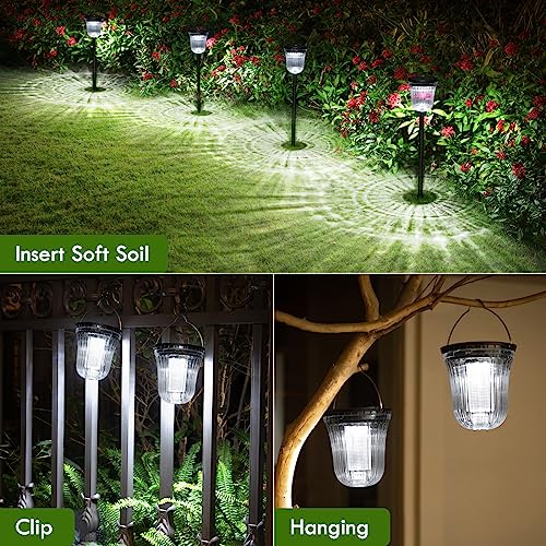 Outside Lights for Yard 6 Pack, Super Bright Solar Pathway Lights Outdoor Waterproof,Up to 14 Hrs Auto On/Off Solar Garden Lights, Solar Powered Landscape Lighting for Path Yard Garden Walkway