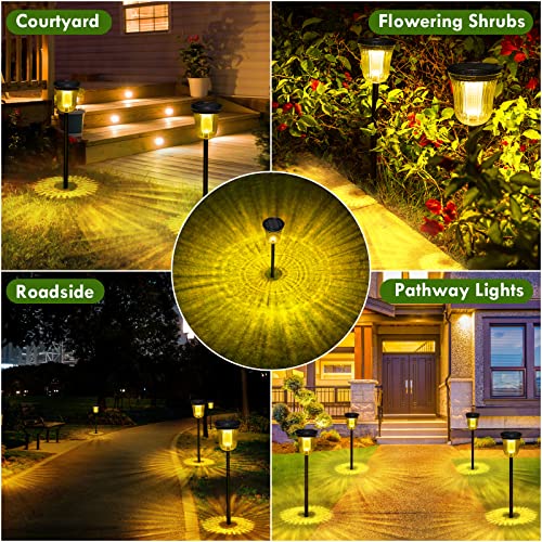 Outside Lights for Yard 6 Pack, Super Bright Solar Pathway Lights Outdoor Waterproof,Up to 14 Hrs Auto On/Off Solar Garden Lights, Solar Powered Landscape Lighting for Path Yard Garden Walkway