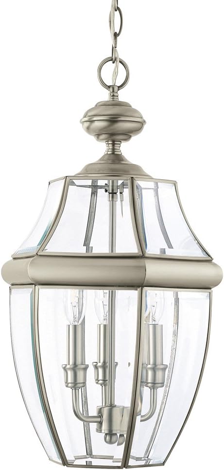 Outdoor Pendant Lantern Outside Fixture, Three - Light, Gray