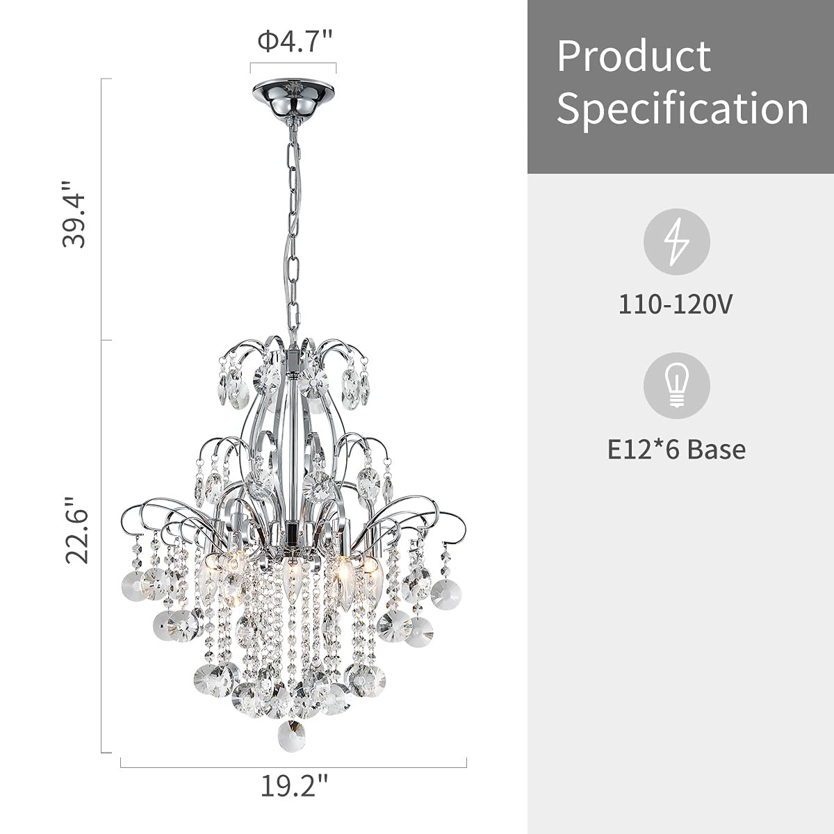 Crystal Chandelier Flushmount Ceiling Light Modern Lighting Fixture for Bedroom Hallway Bar Kitchen Bathroom, H 17.5'' x W 19.3'', E12 Base, Gold