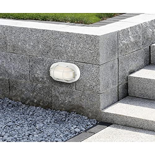 Traditional One-Light Outdoor Wall Fixture, White Finish, White Glass Lens