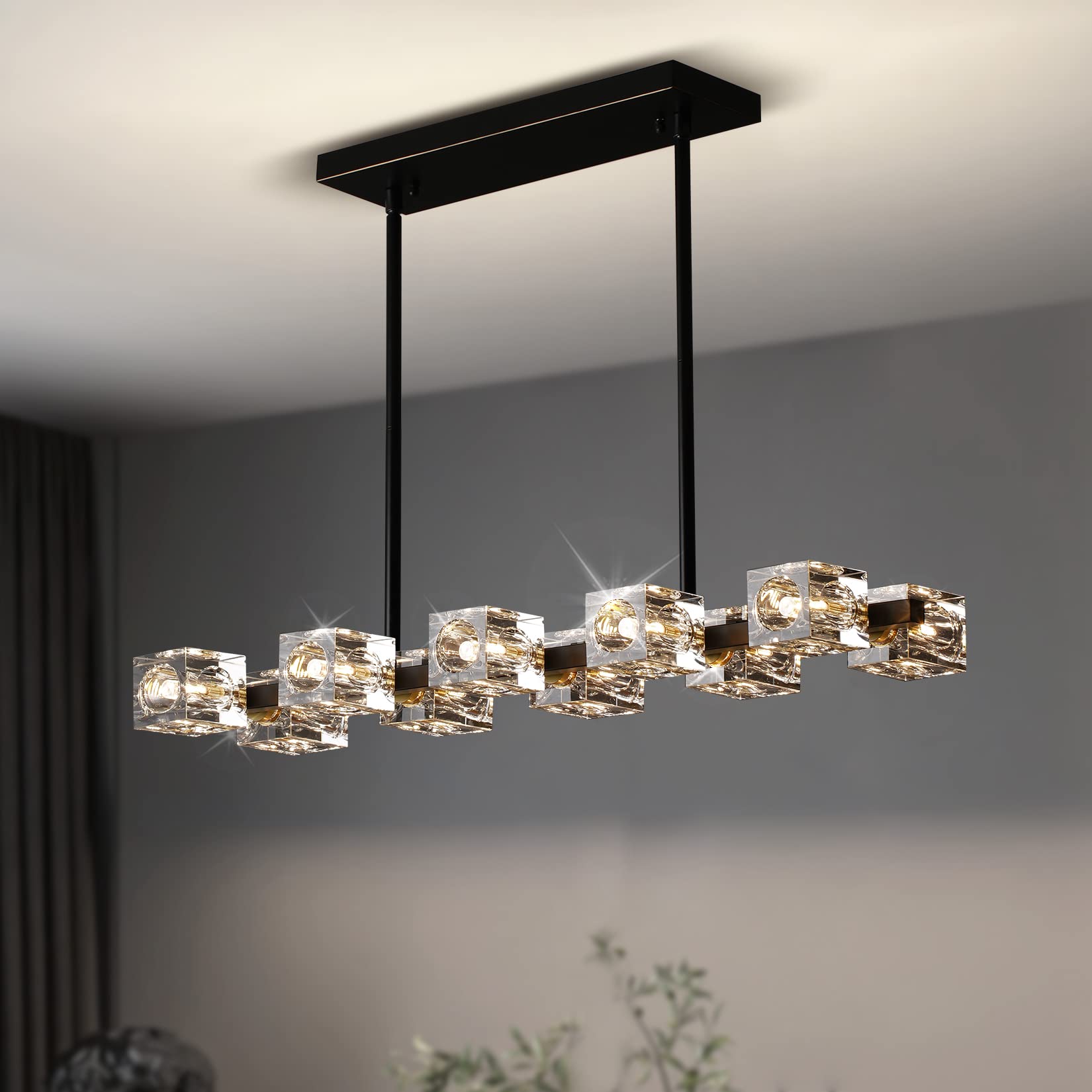 Semi Flush Mount Ceiling Light Fixture Modern 6 Lights Gold Crystal Chandelier,Brushed Nickel Sputnik Chandeliers for Hallway Entryway Bedroom Dining Room Farmhouse Kitchen Office