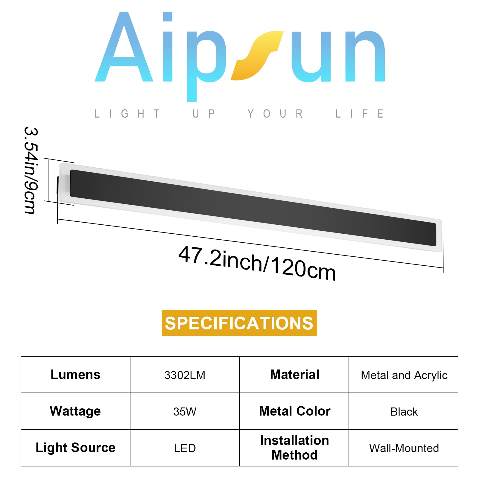 2 Pack Outdoor Wall Lights, Gold LED Exterior Light Fixtures Wall Mount, Modern Porch Lights Wall Sconce, Long LED Linear Wall Lamp Outside Lighting for Garage, Front Door 3000K