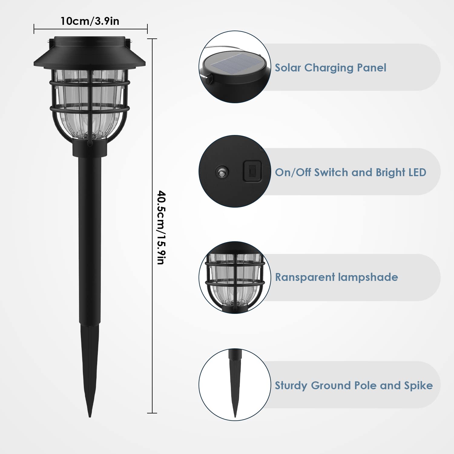 10 Pack Solar Pathway Lights Outdoor - Bright Solar Powered Garden Lights with Warm White LED, Auto On/Off Waterproof Path Lights Decorative, Landscape Lighting for Yard Patio Walkway Driveway