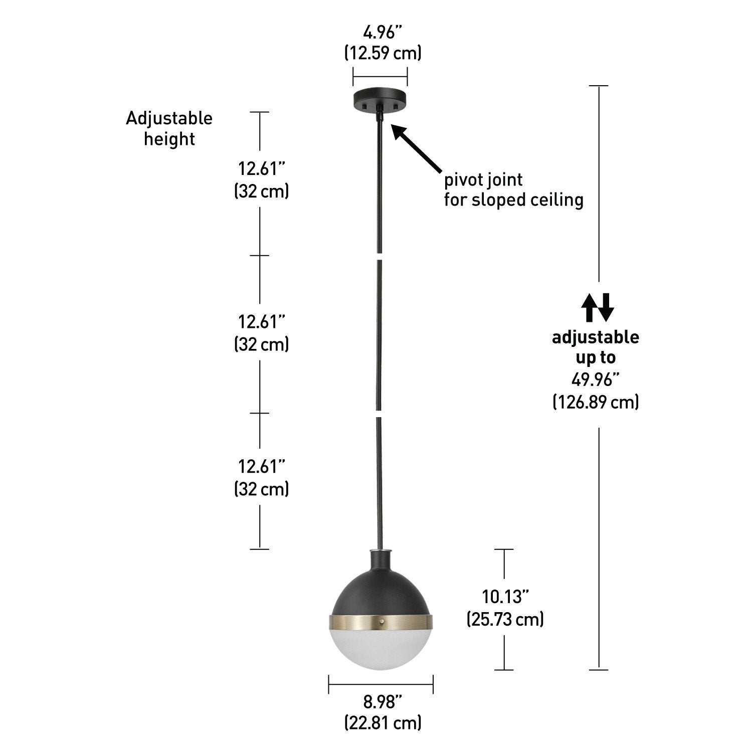 1-Light Pendant Lighting, Matte Brass, Bulb Not Included