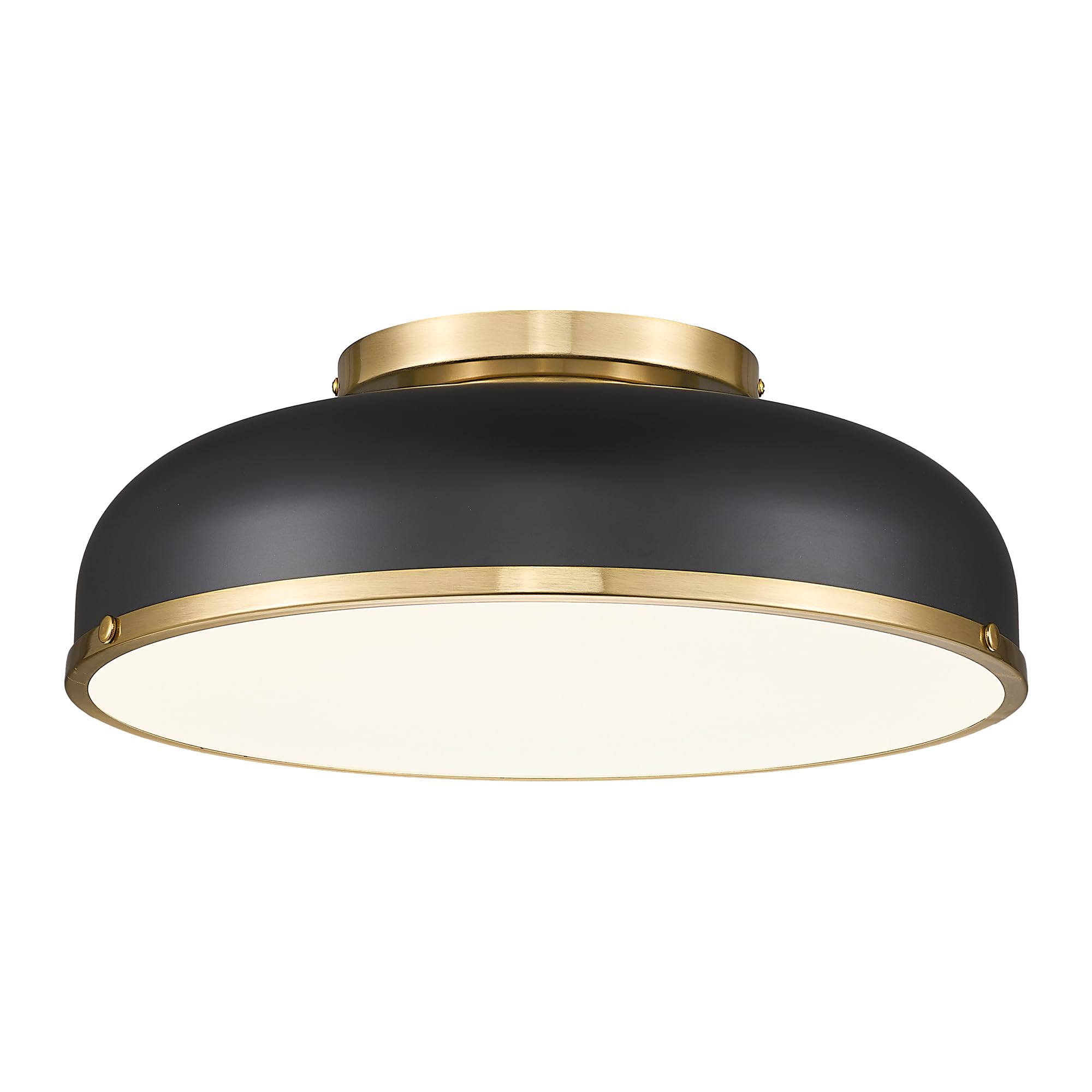 Ceiling Light, 12-inch LED Flush Mount Ceiling Light, Black and Gold Finish, 24W/1100lm Light Fixtures ceiling mount for Living Room, Bedroom, 3000K/3700K/4500K/5100K/6000K Adjustbale, KDCL15-BK