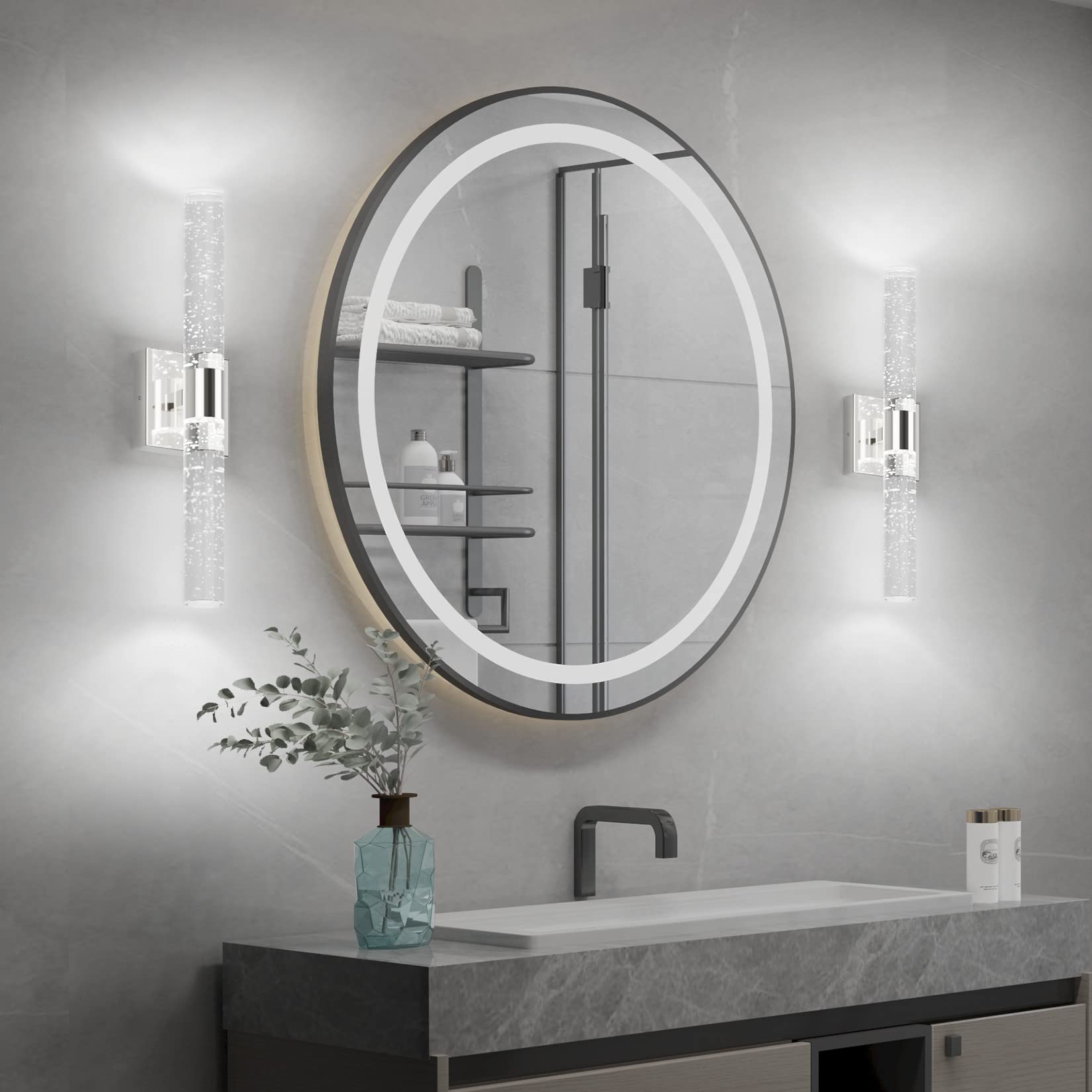 Bathroom Vanity Light Fixtures,Indoor Gold Wall Lights with Clear Glass,Modern Wall Sconces Up and Down Wall Mount Lamp for Bathroom,Bedroom,Hallway,Kitchen(Bulb not Include)