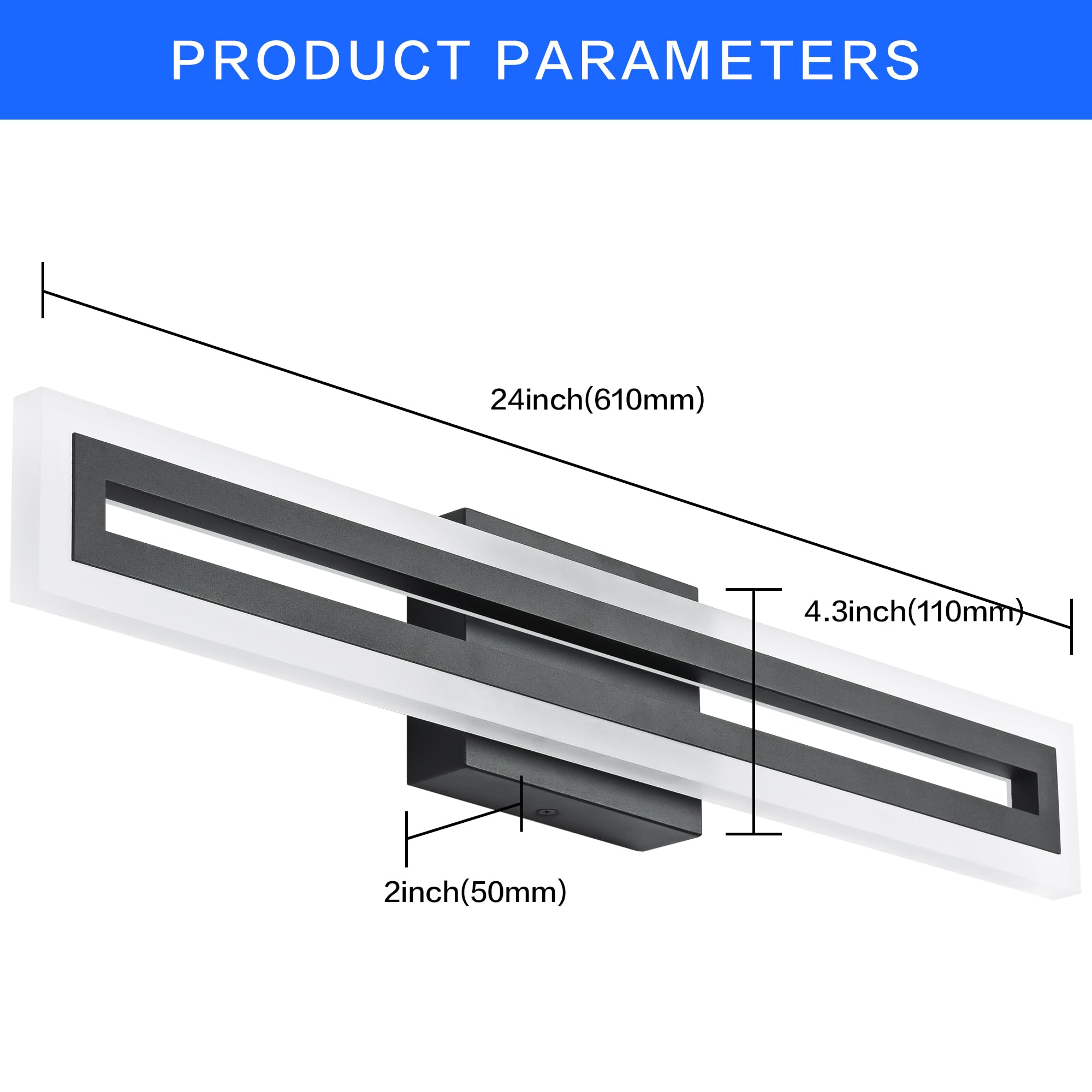 LED Vanity Light Bathroom Vanity Light,31.8 Inch Bathroom Lights Over Mirror 6000K Brushed Nickle