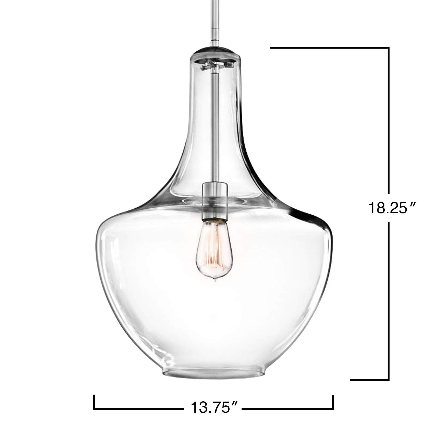 19.75" Kitchen Bell Pendant in Olde Bronze®, 1-Light Clear Glass Pendant Light, (19.75" H x 13.75" W), 42046OZ