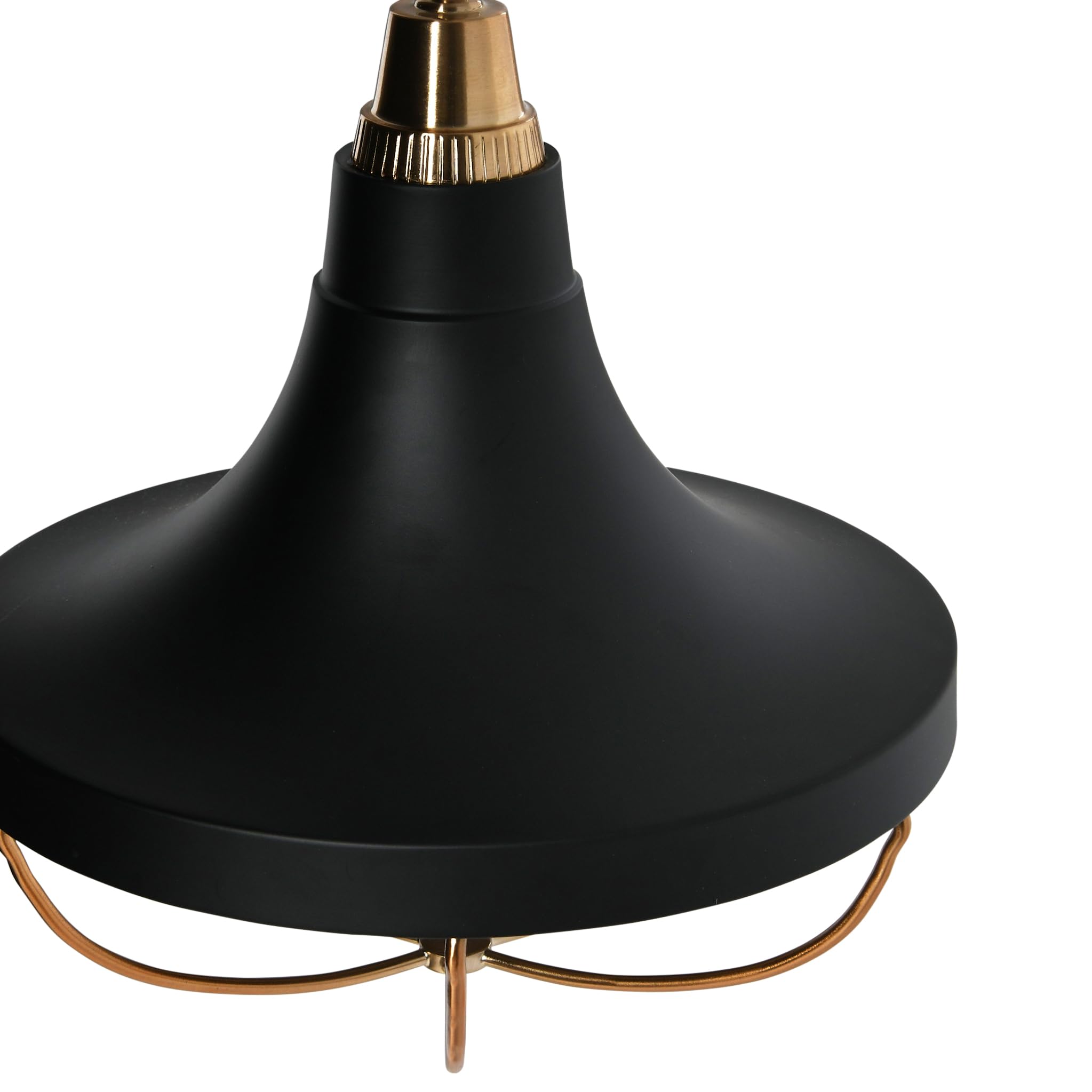 Caged Dome Metal Semi-Flush Mount Ceiling Light, Brushed Brass and Navy Blue