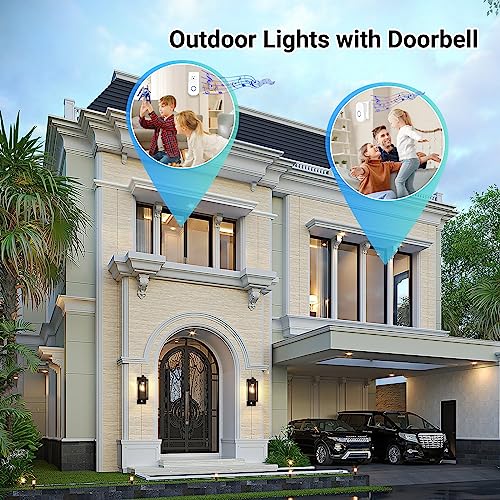 Outdoor Porch Lights Fixtures Wall Mount, Dusk to Dawn Outdoor Lighting Fixtures for House, Sensor Exterior Wall Lights, Waterproof Sconce Outside Lamp, Anti Rust Wall Lantern for Garage