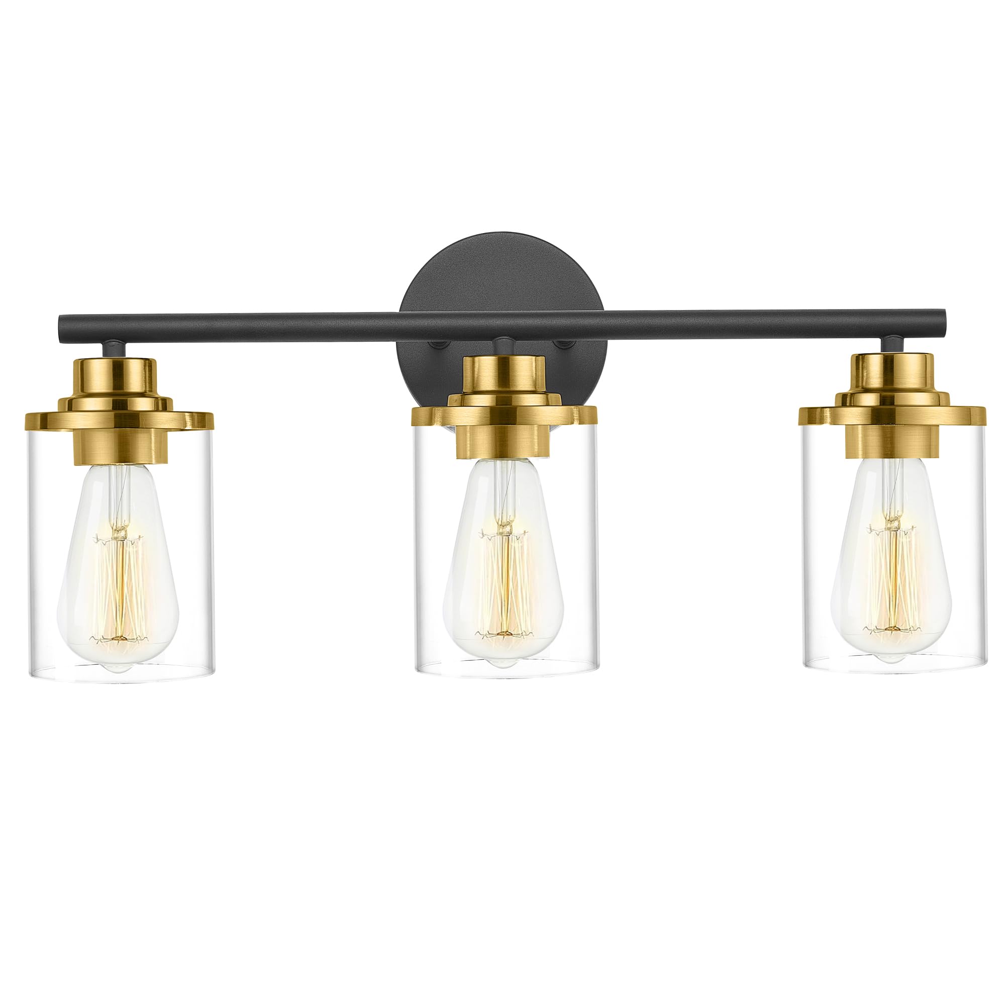 Bathroom Light Fixtures,Vanity Lights,Gold Bathroom Lights Over Mirror,Brushed Gold Vanity Light for Bathroom,20'' Brass Gold 3-Light Modern Bathroom Sconce