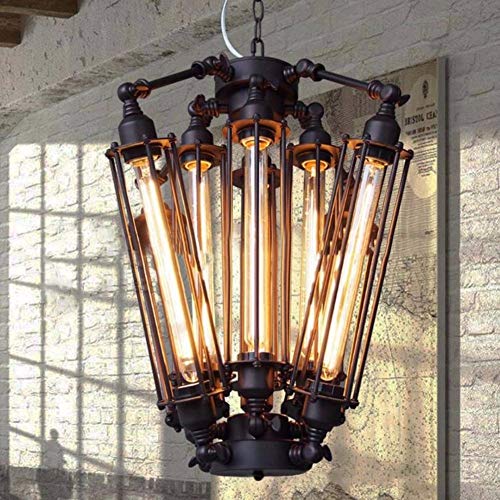 Industrial Steampunk Style Chandelier Vintage Pendant Light Loft Ceiling Fixture for Country Hotel Restaurant Bar Creative Ceiling Lamp (8 Heads)