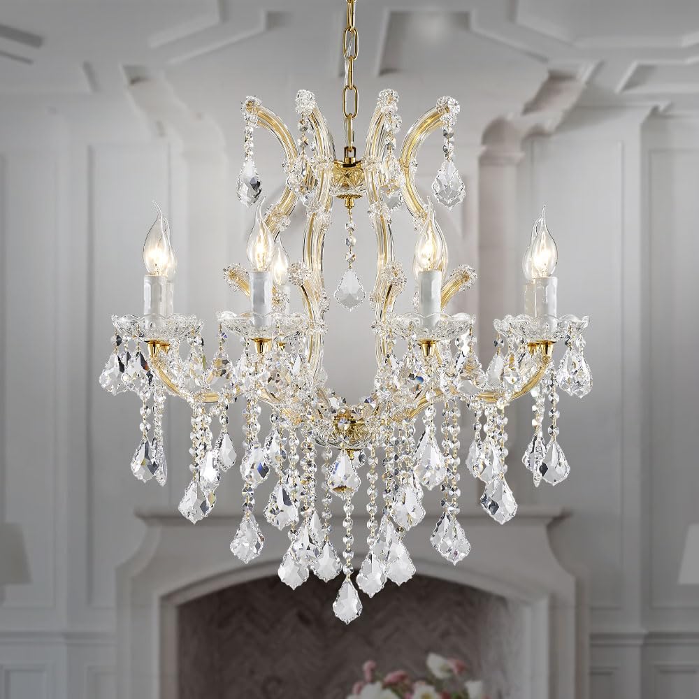 Large Gold Chandelier Light Fixtures - 36 Lights, 4 Layers Modern Crystal Chandeliers for Hotel, Lobby, Foyer, Entrance Hall, Staircase