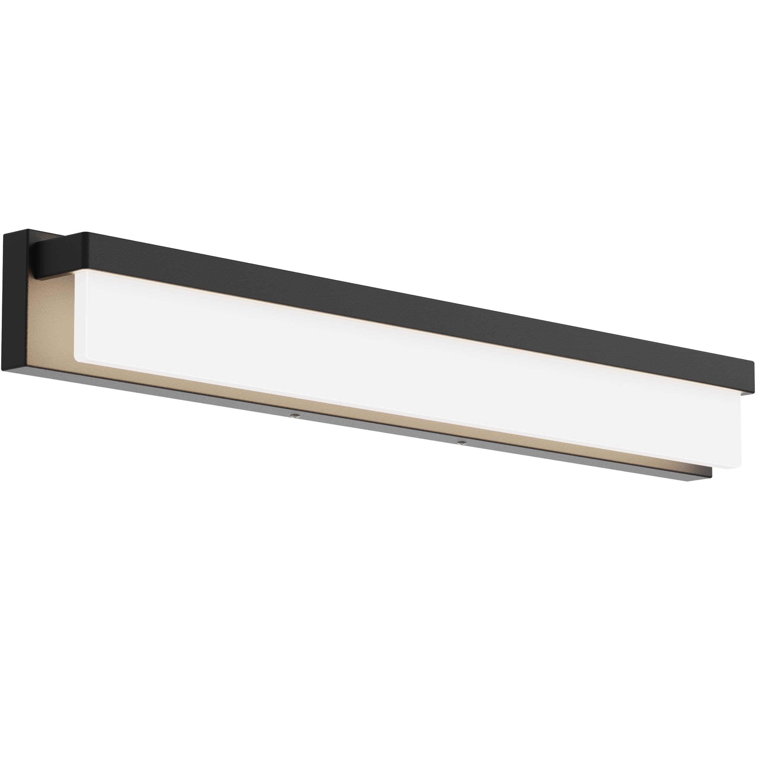 LED Bathroom Vanity Light Fixture Over Mirror 24.4 inch Modern Rectangle Black Matte Metal Lighting Bar 4000K Daylight Wall Sconce (Black)