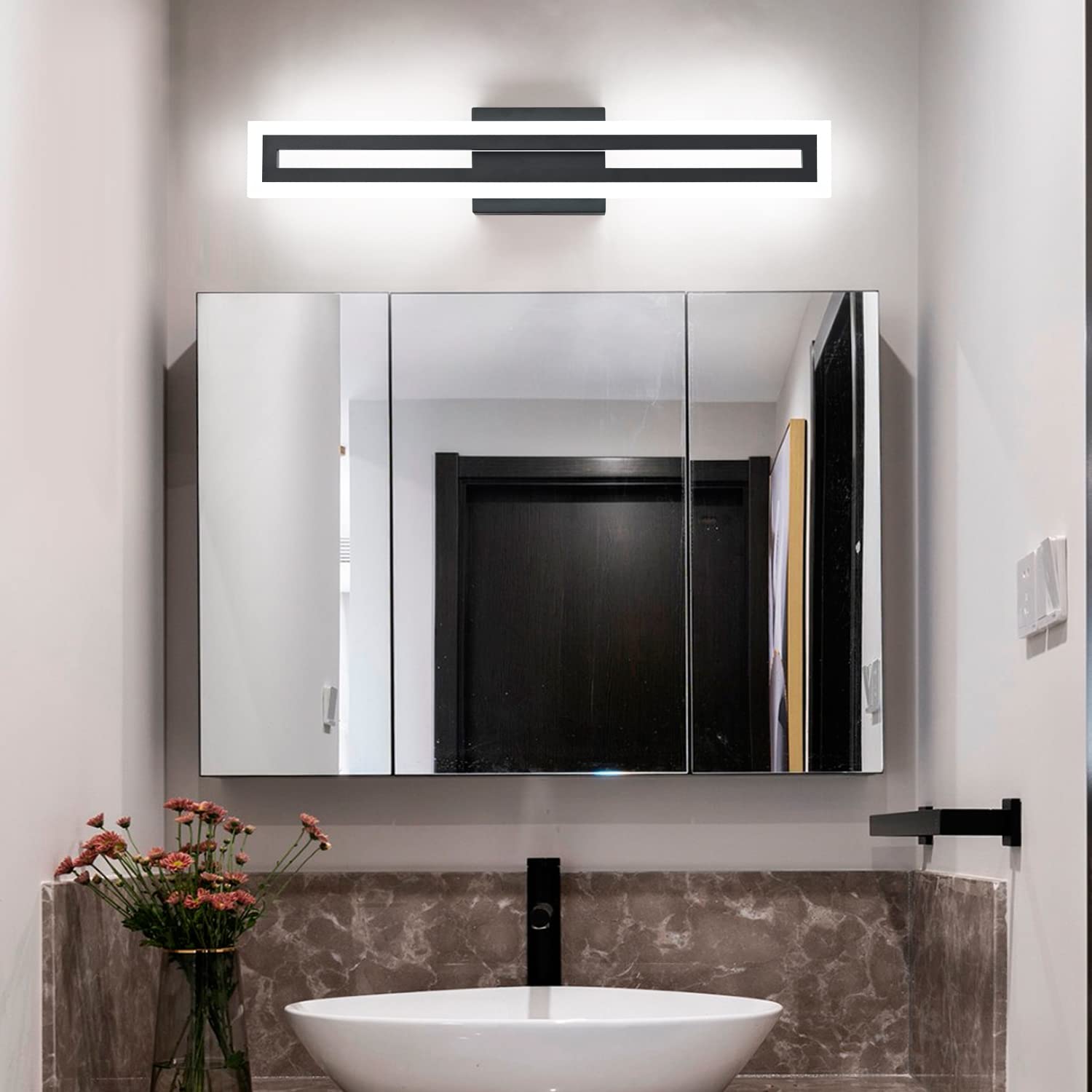 LED Vanity Light Bathroom Vanity Light,31.8 Inch Bathroom Lights Over Mirror 6000K Brushed Nickle