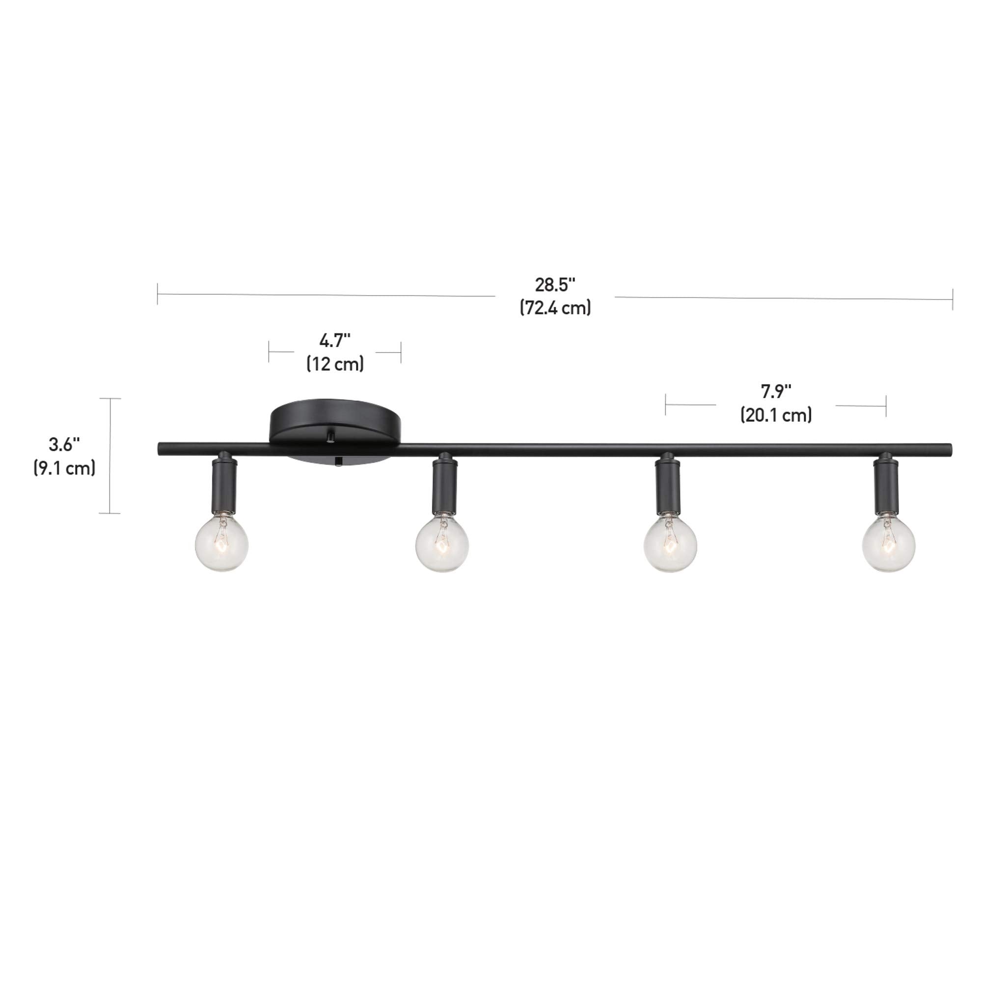 6-Light Track Lighting, Matte Black, Center Swivel Bars