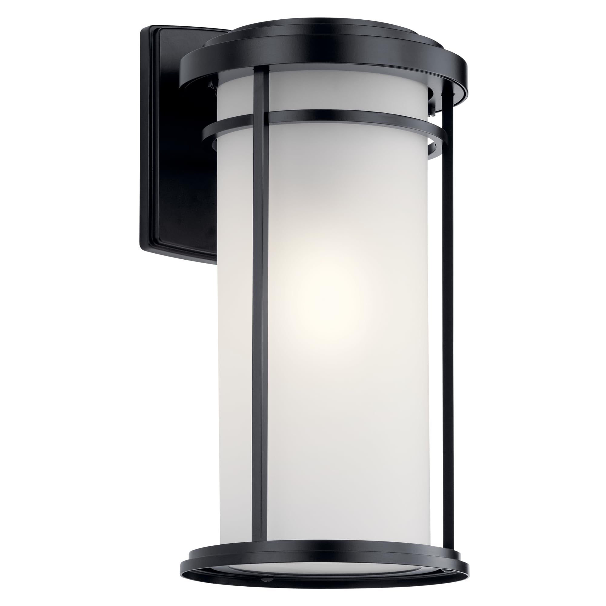 10.25" 1 Light Outdoor Wall Light with Satin Etched Glass in Olde Bronze