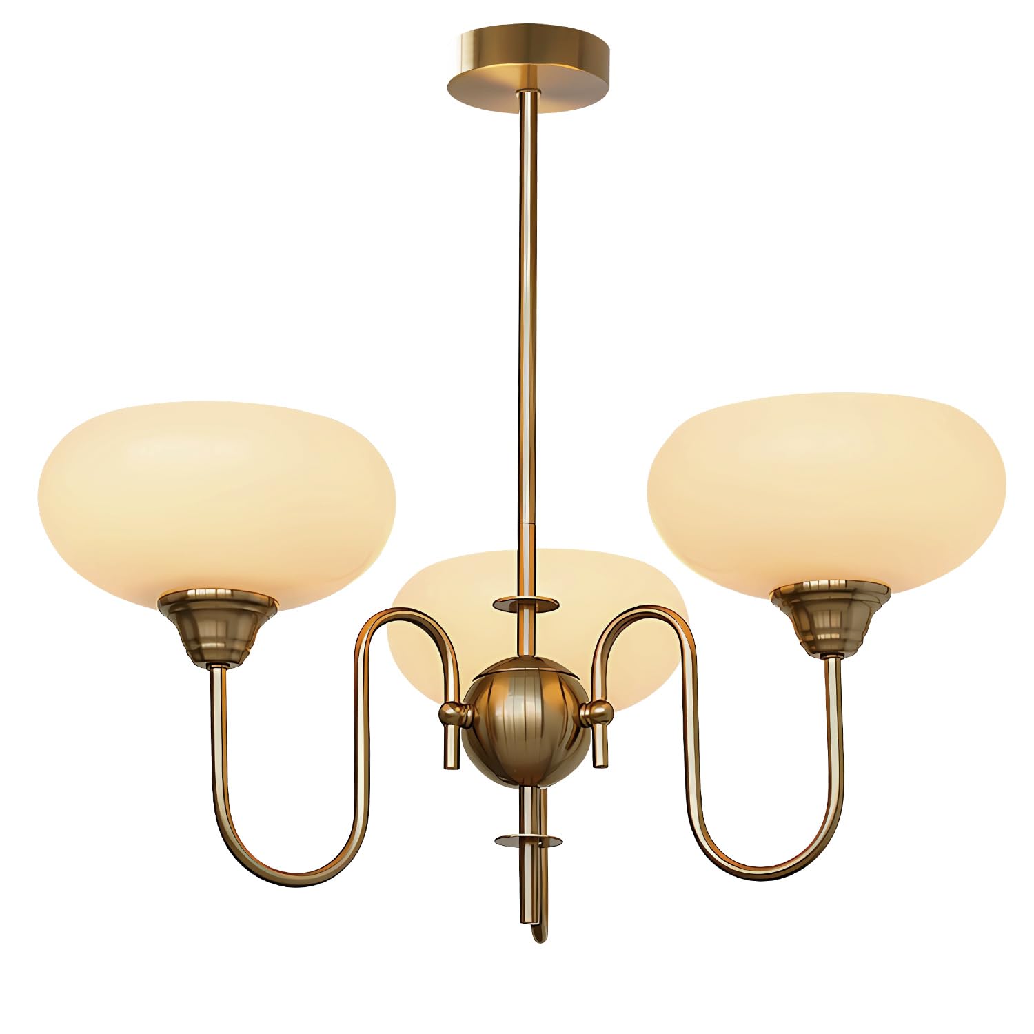 Gold Vintage Chandelier Modern 5-Light Globe Chandelier with Smooth Lampshade Sputnik Pendant Light Dining Room Chandelier for Living Room Bedroom