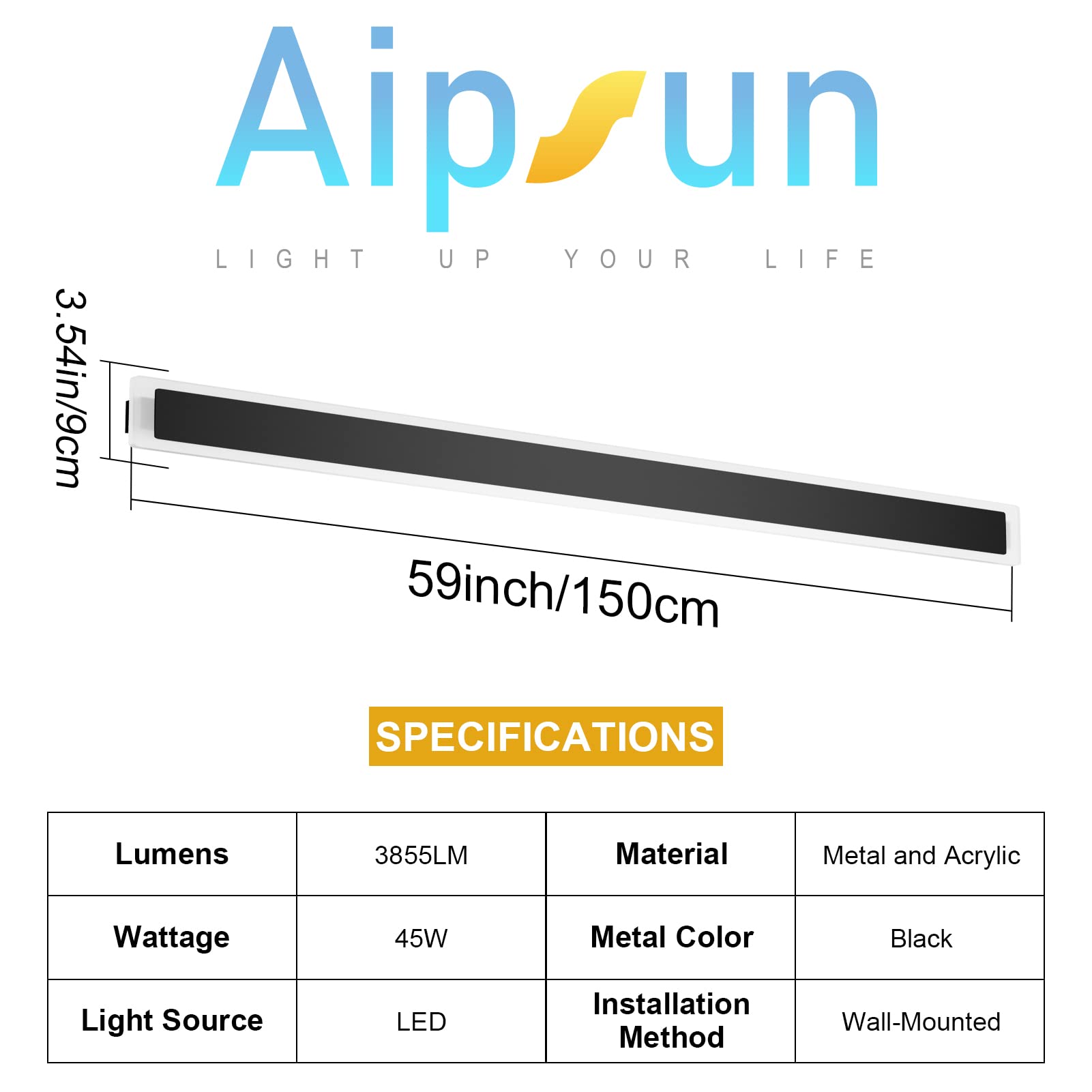 2 Pack Outdoor Wall Lights, Gold LED Exterior Light Fixtures Wall Mount, Modern Porch Lights Wall Sconce, Long LED Linear Wall Lamp Outside Lighting for Garage, Front Door 3000K