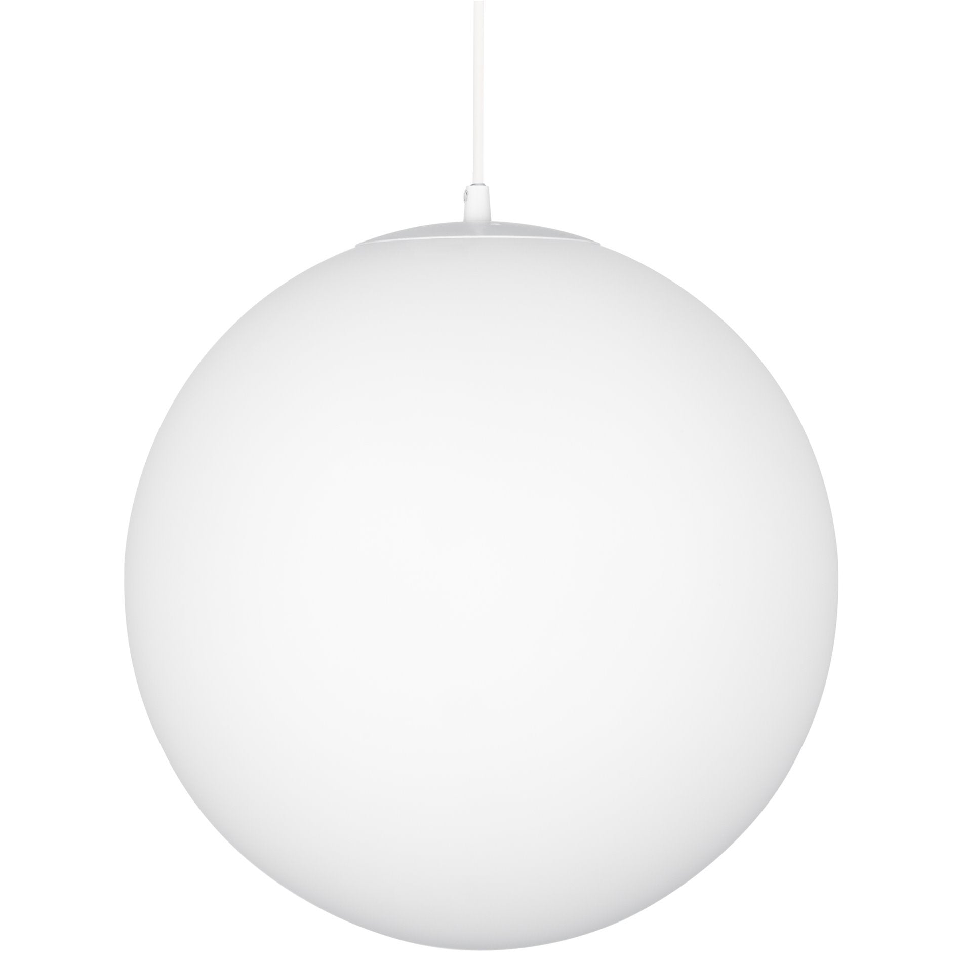 Mid-Century Modern Hanging Orb Pendant Light with Smooth Matte White Frosted Diffuser, Cool Brass Finish